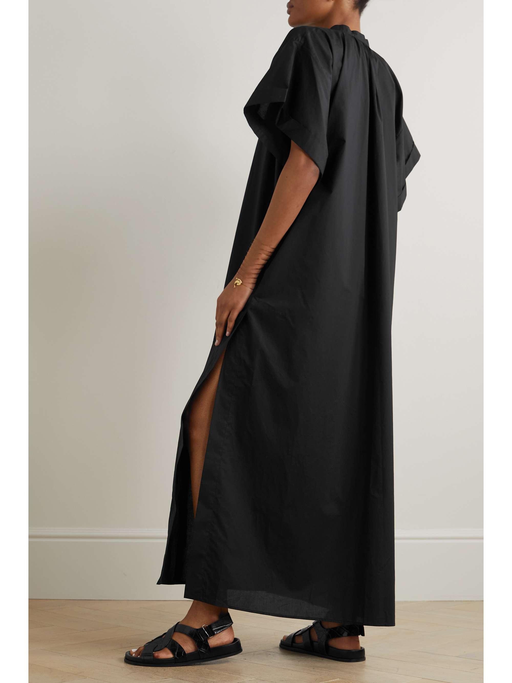 MATTEAU + NET SUSTAIN striped organic cotton and silk-blend maxi dress