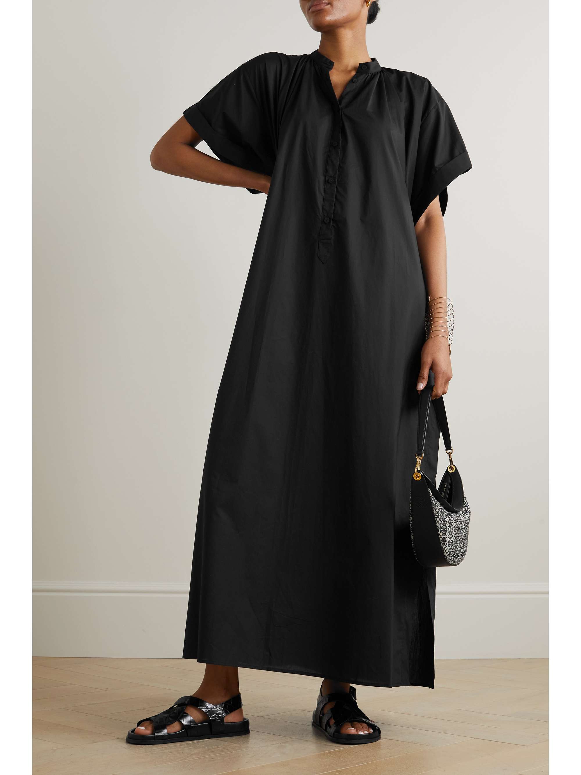 MATTEAU + NET SUSTAIN striped organic cotton and silk-blend maxi dress