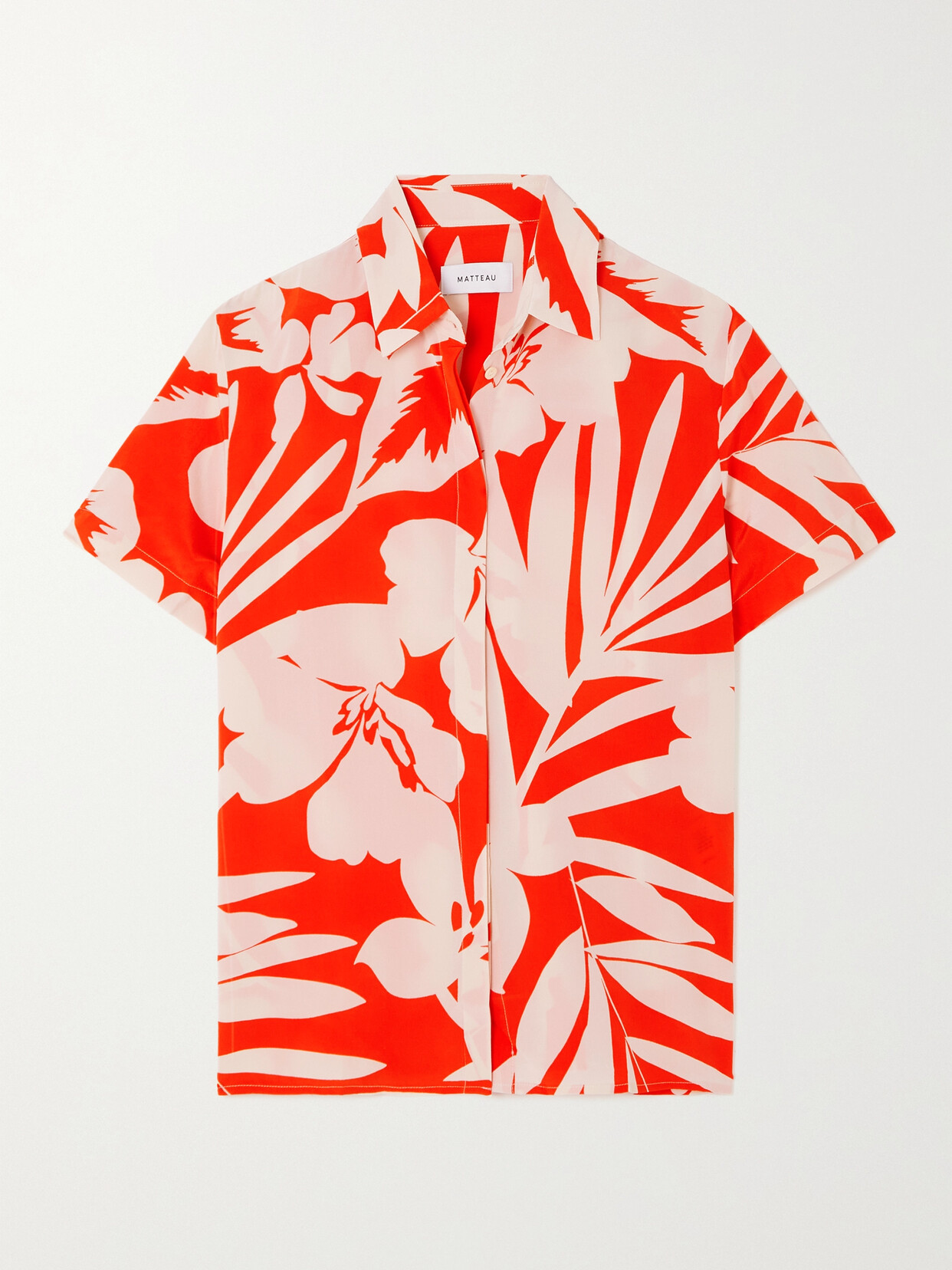 Matteau - + Net Sustain Organic Silk-crepe Shirt - Red