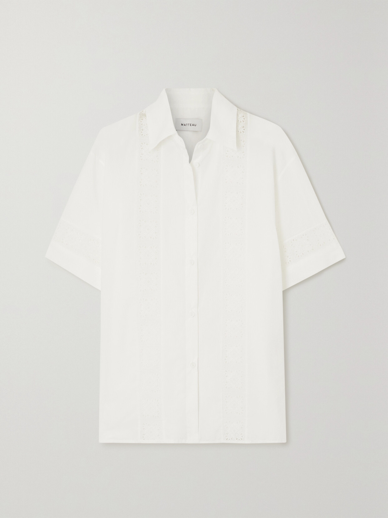 Matteau Broderie Anglaise Cotton-poplin Shirt - White