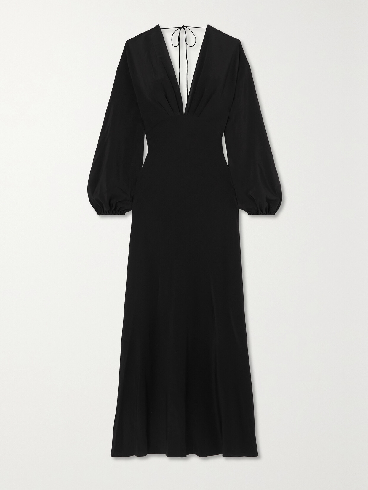 Matteau + Net Sustain The Magyar Organic Silk-crepe Midi Dress - Black