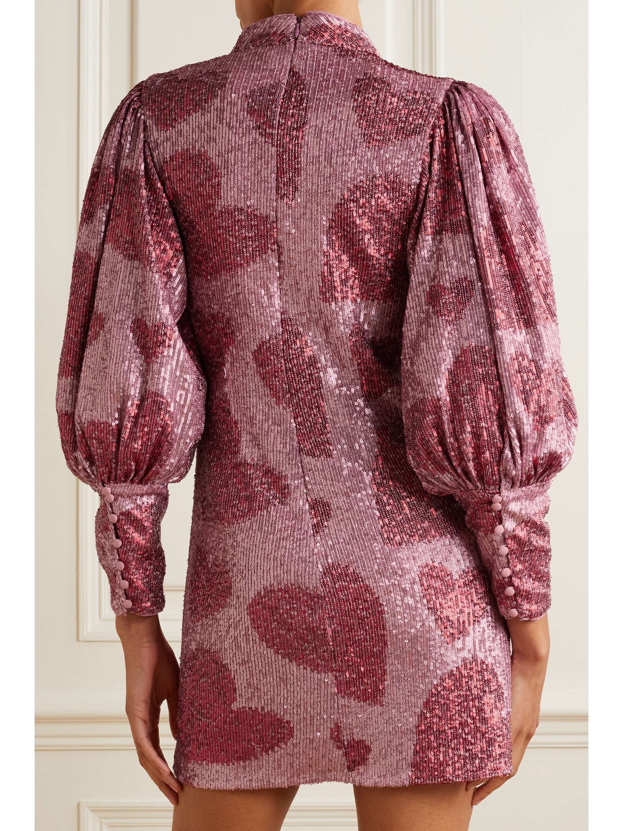 FARM RIO Sequined tulle mini dress