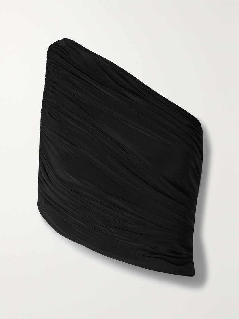 Norma Kamali Diana One-shoulder Ruched Bikini Top - x large