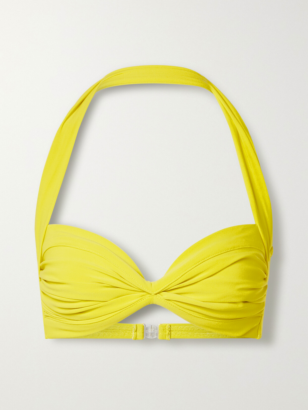 Norma Kamali - Bill Ruched Halterneck Bikini Top - Yellow