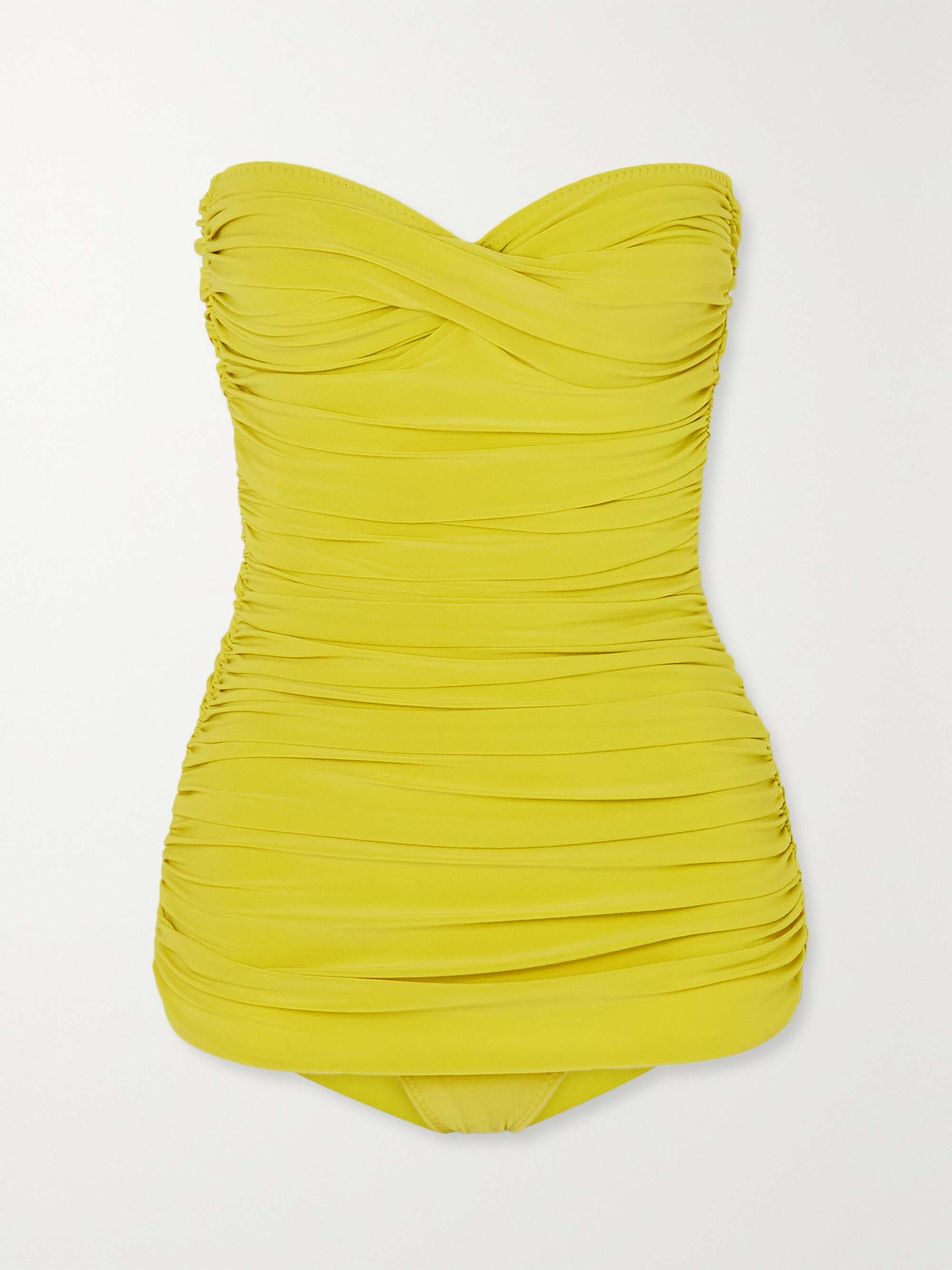 NORMA KAMALI Walter Mio strapless ruched stretch tulle swimsuit