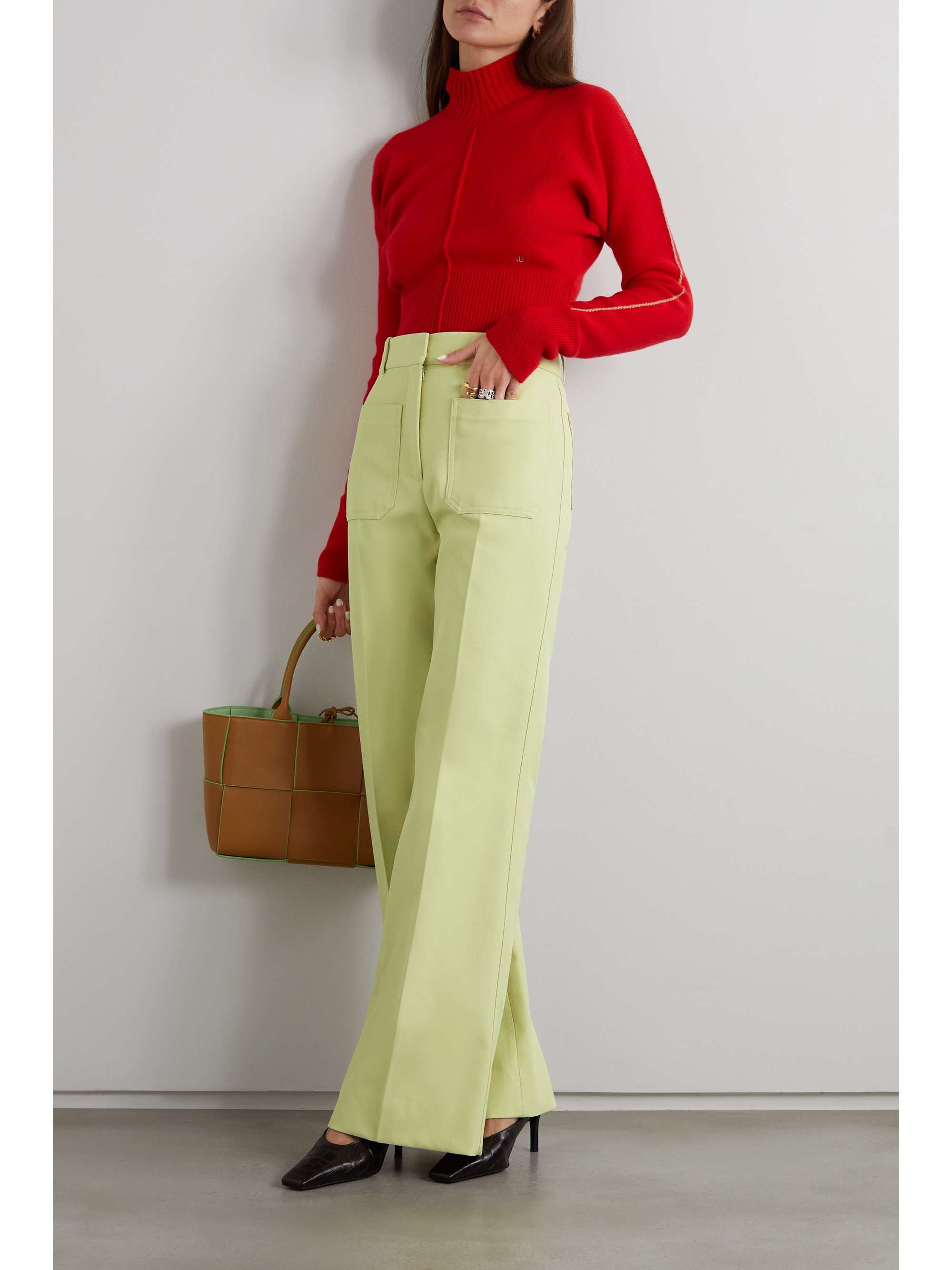 VICTORIA BECKHAM Alina twill wide-leg pants