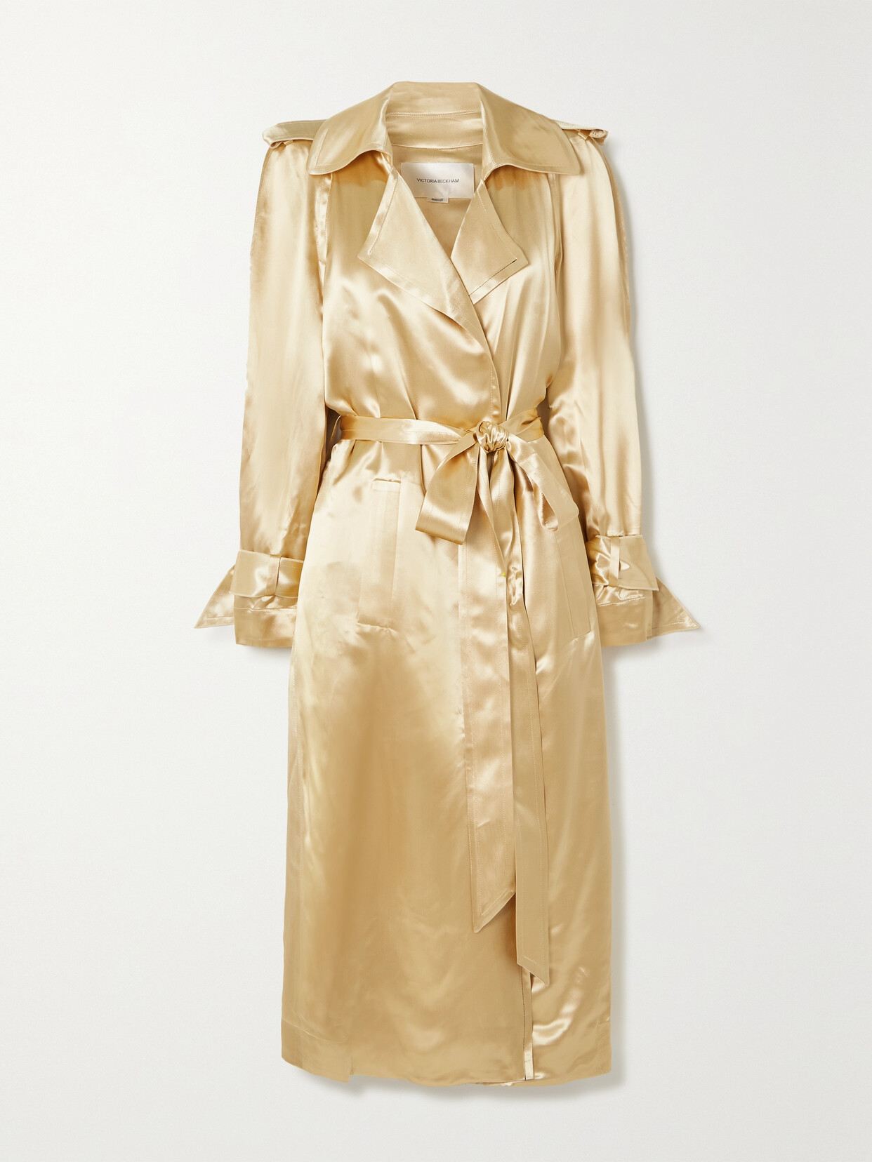 Victoria Beckham - Belted Satin Trench Coat - Cream