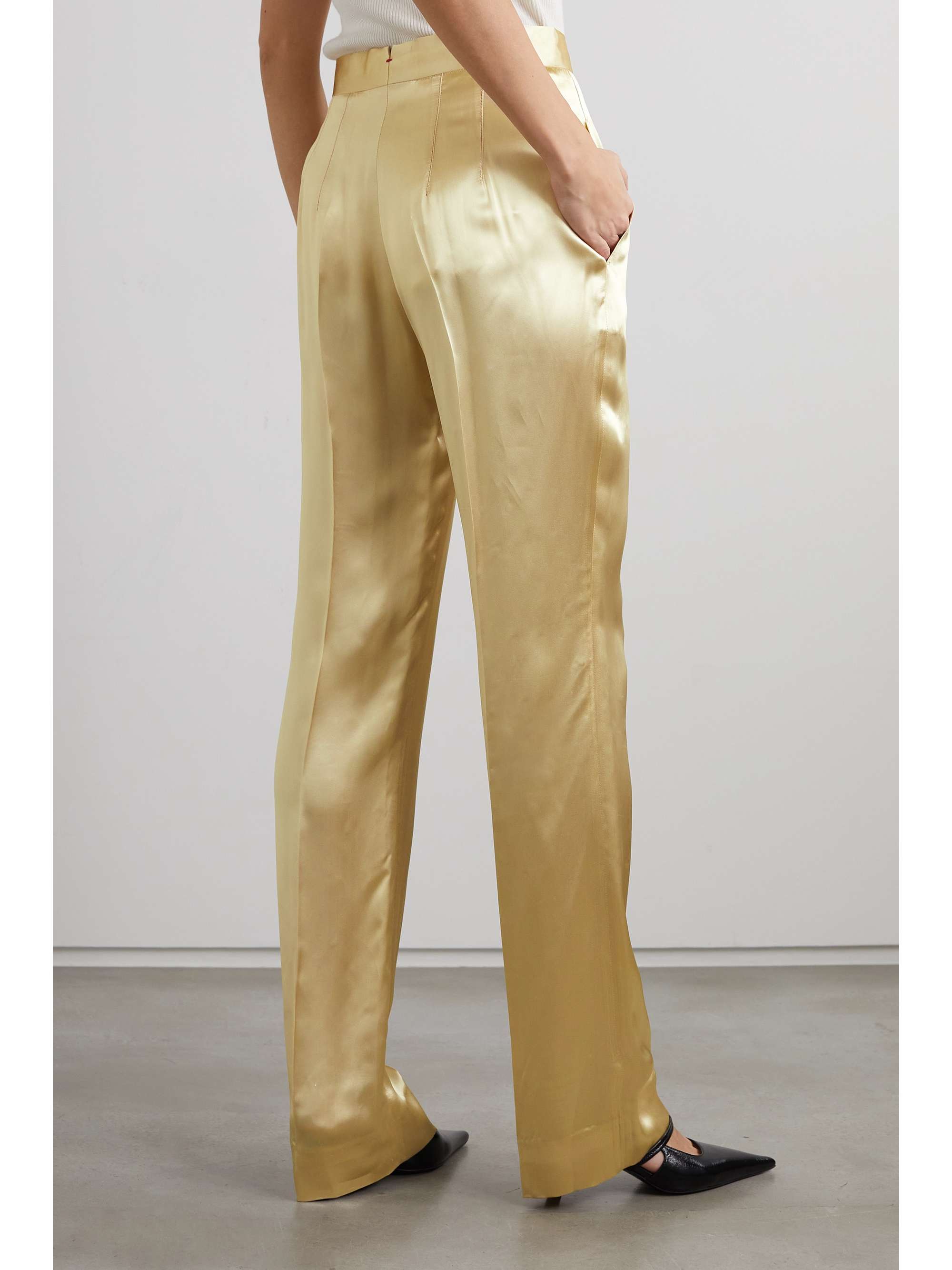 VICTORIA BECKHAM Satin straight-leg pants