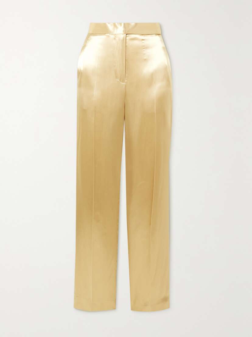 Victoria Beckham Satin Straight-leg Pants - UK 14