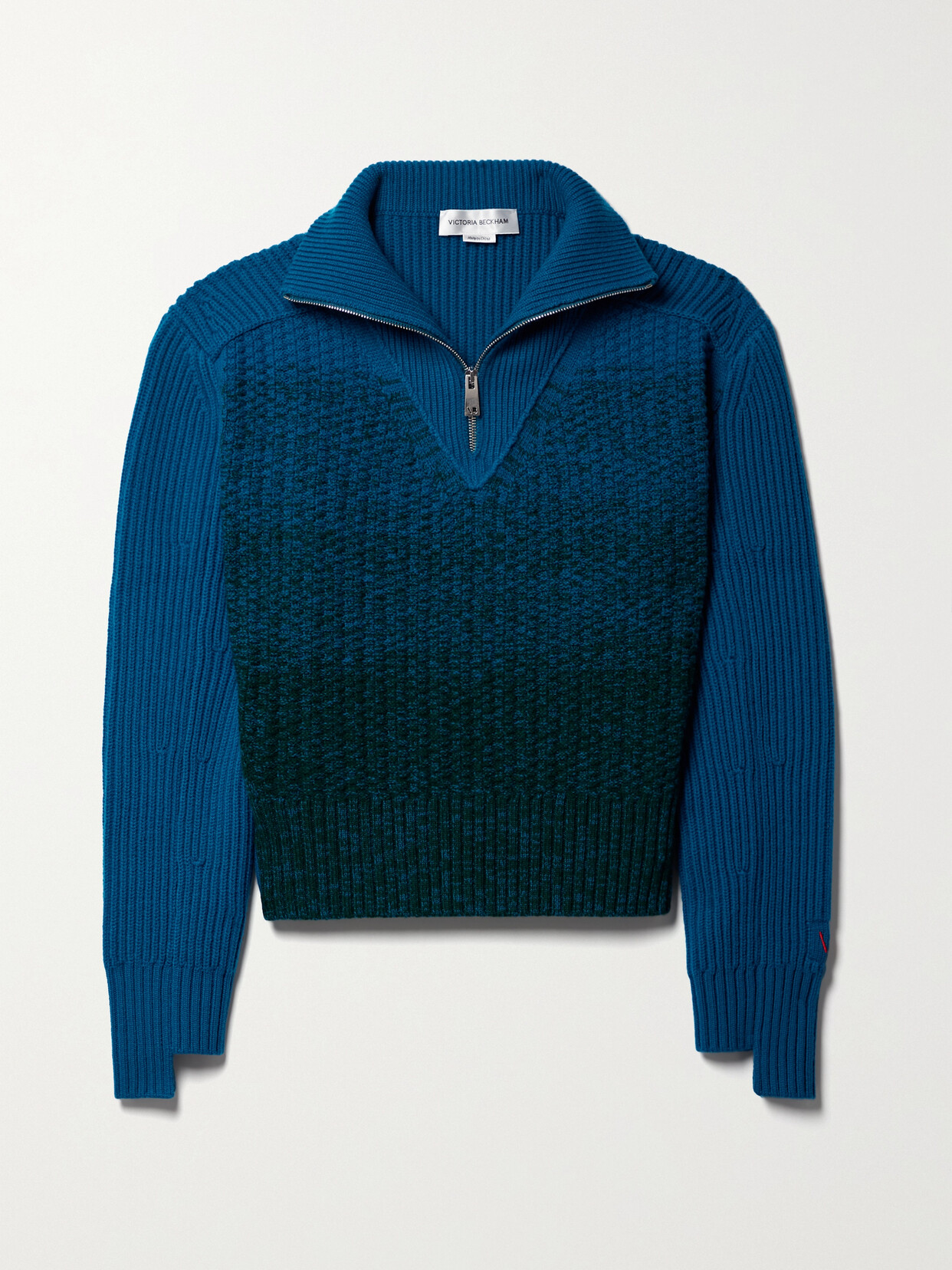 Victoria Beckham - Ribbed Ombré Wool Sweater - Blue