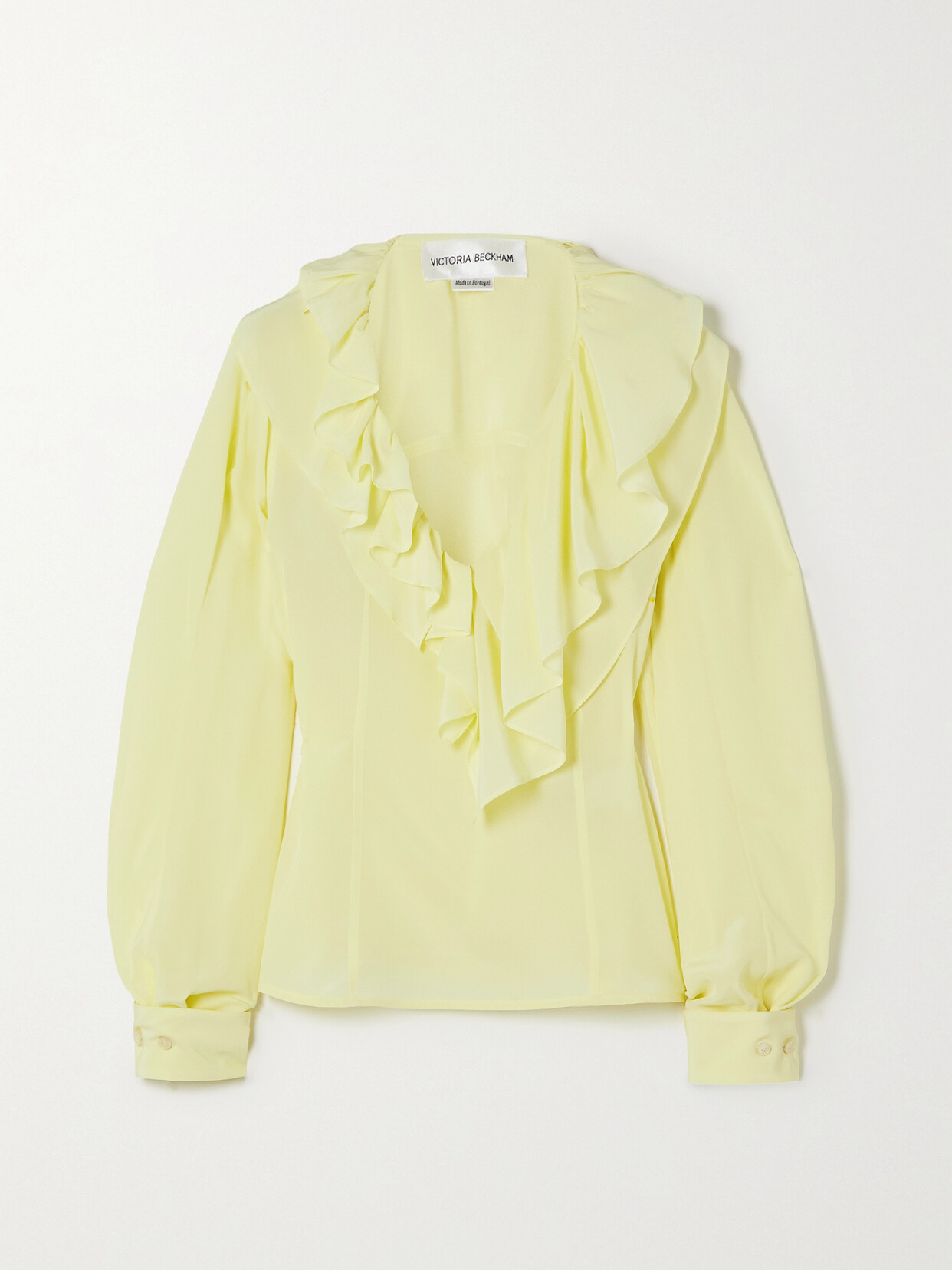 Victoria Beckham Ruffled Silk Crepe De Chine Blouse