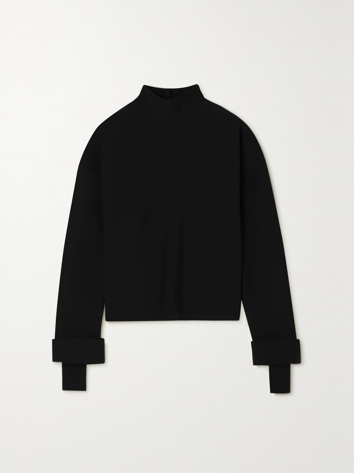 Victoria Beckham - Ponti Tie-detailed Stretch-jersey Top - Black