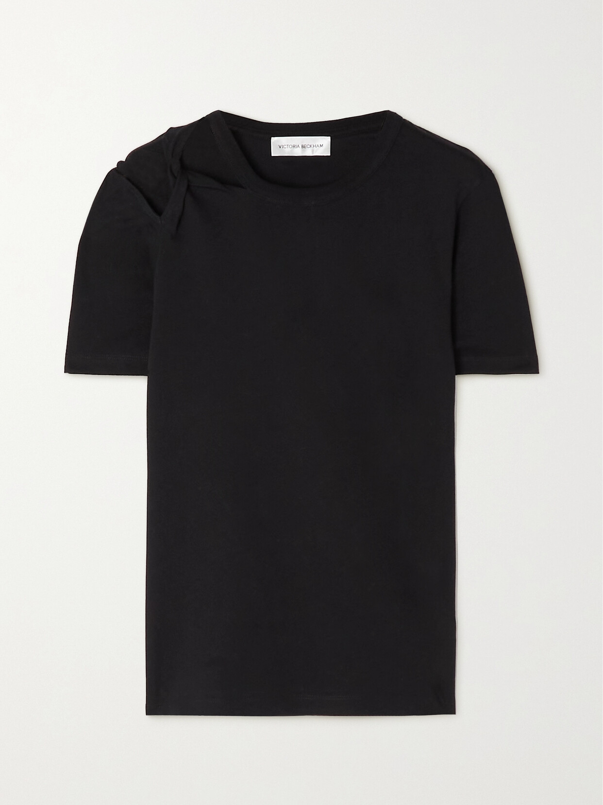 Victoria Beckham - Twist Cutout Cotton-jersey T-shirt - Black