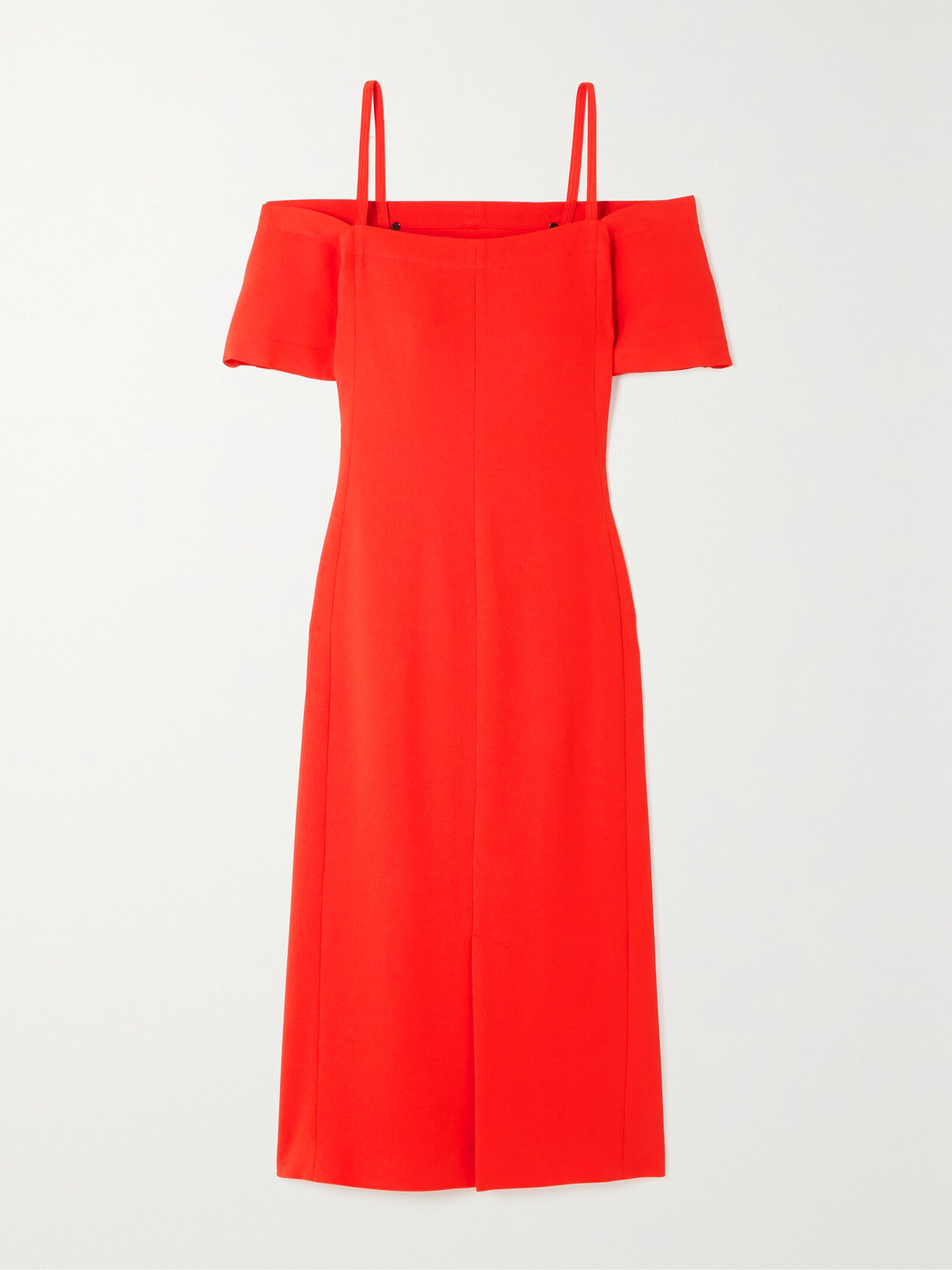 Victoria Beckham - Off-the-shoulder Cape-effect Crepe Midi Dress - Red