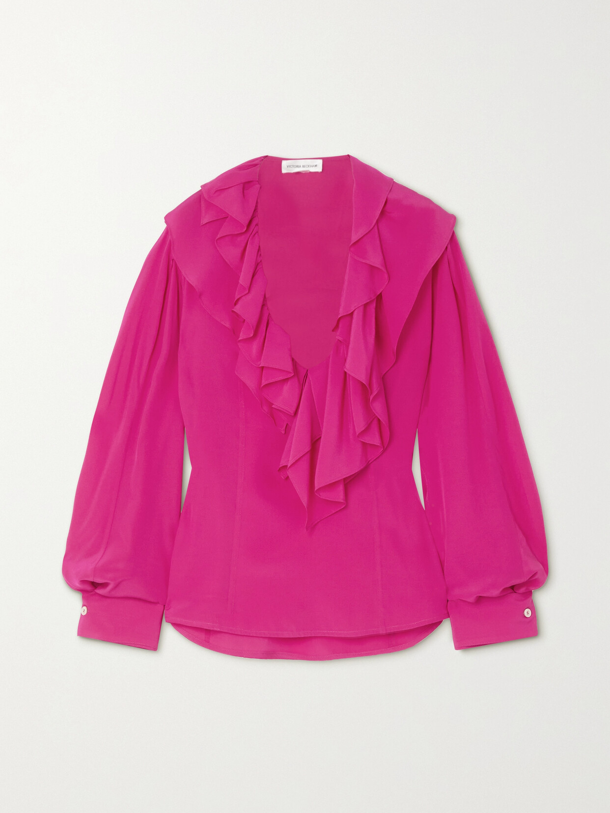 Victoria Beckham - Ruffled Silk Crepe De Chine Blouse - Pink