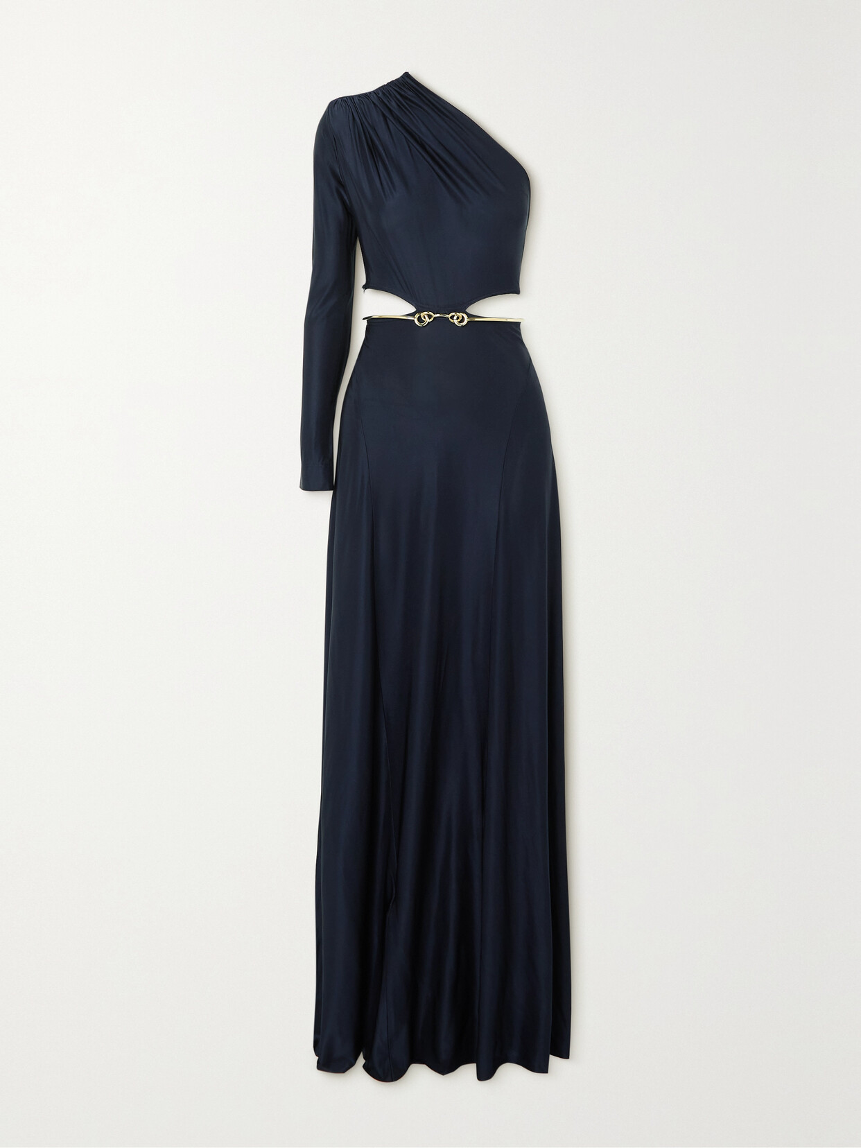 Victoria Beckham - One-shoulder Embellished Stretch-jersey Maxi Dress - Blue