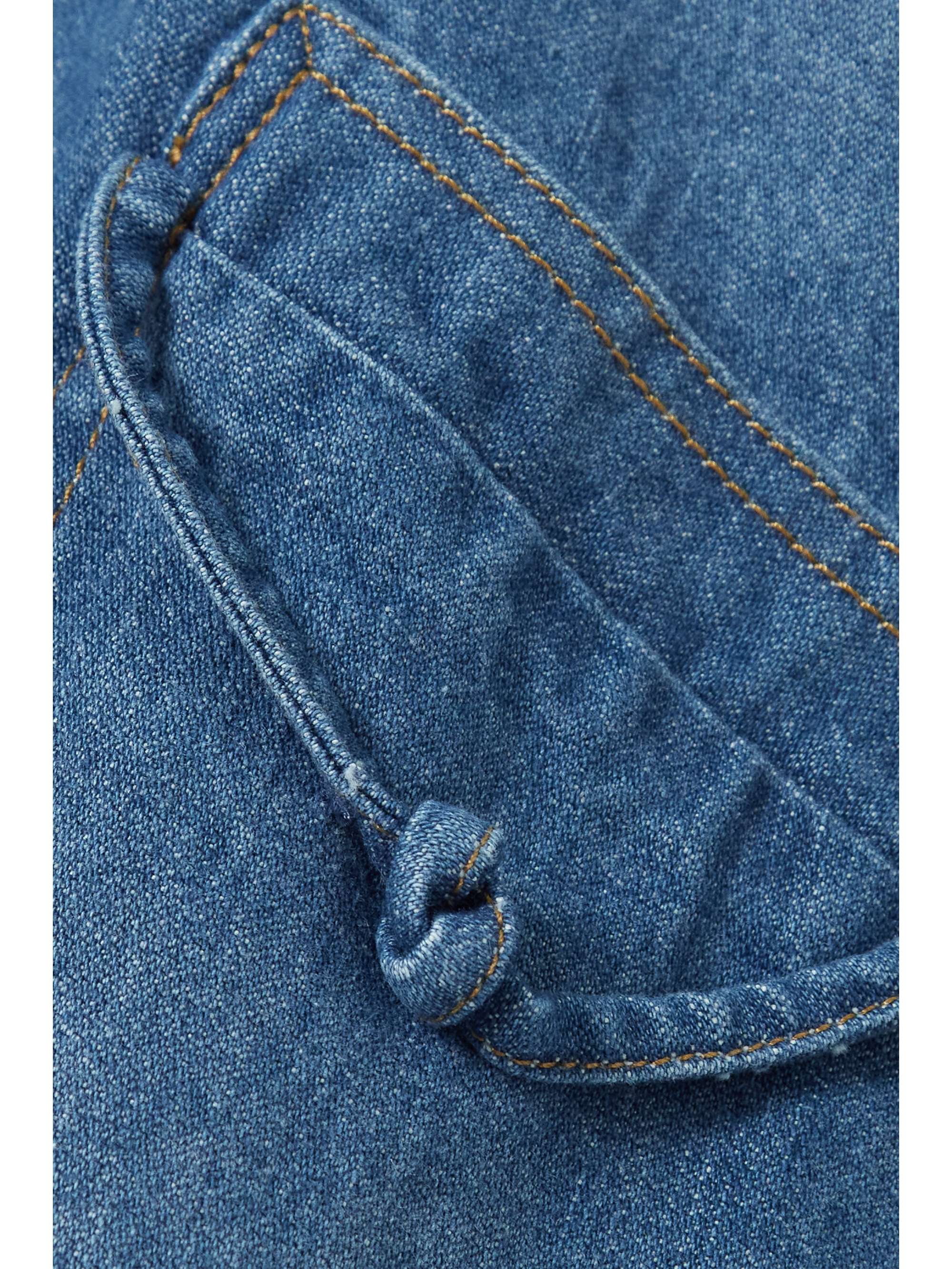 VICTORIA BECKHAM Leather-trimmed denim jacket