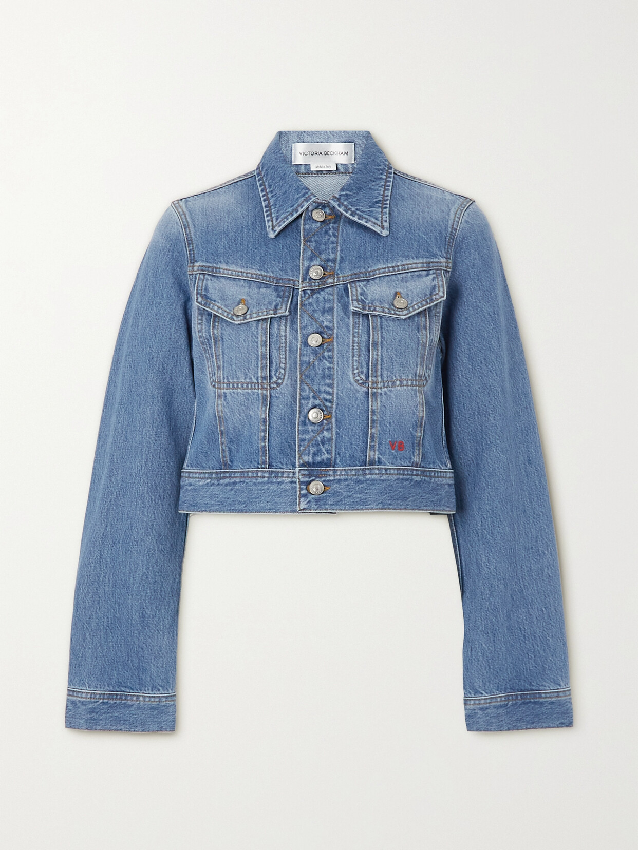 Victoria Beckham - Cropped Denim Jacket - Blue