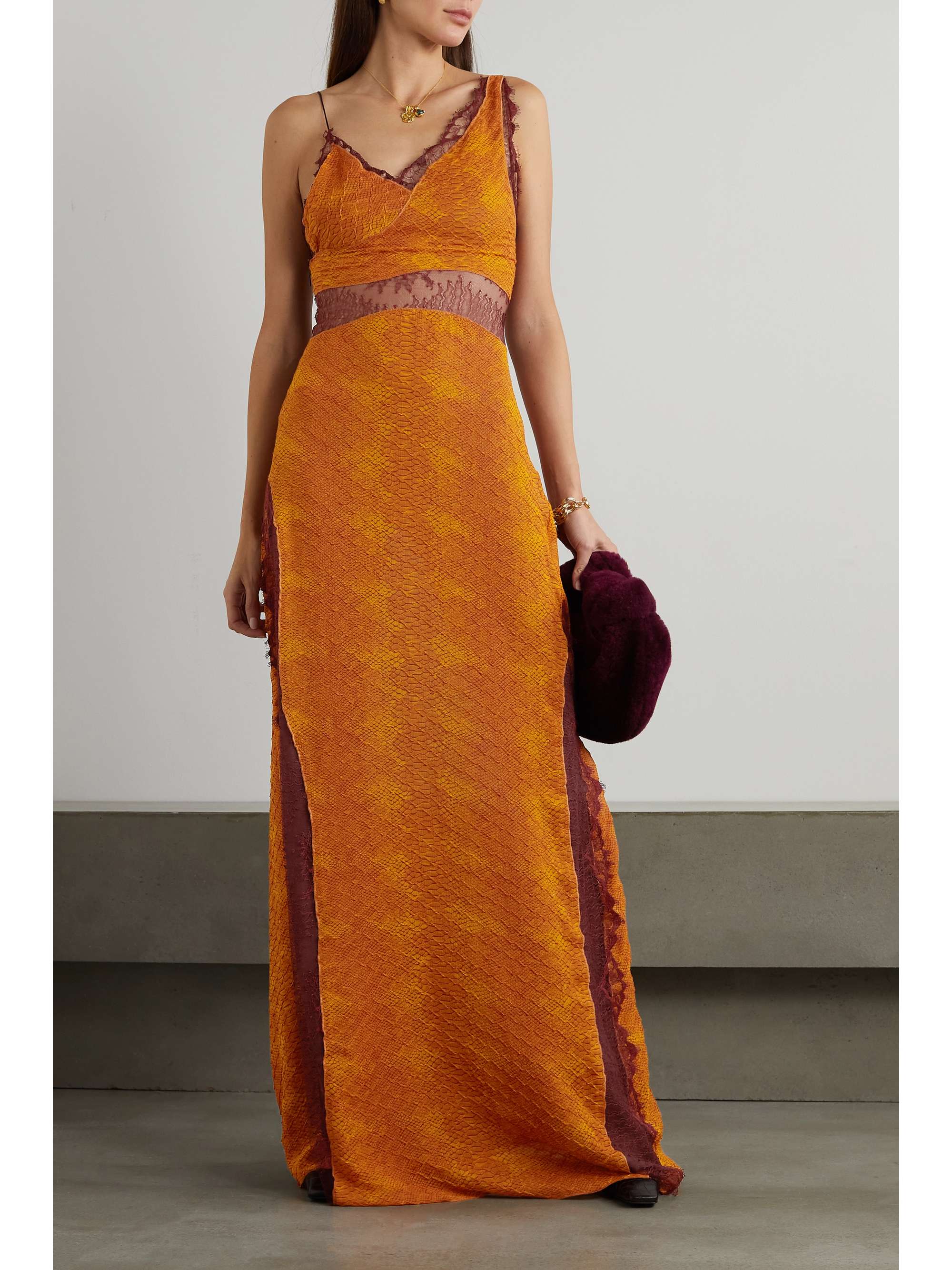 Printed Chiffon Maxi Dress