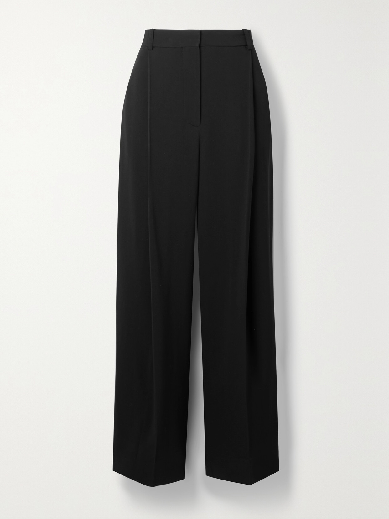 Victoria Beckham - Pleated Crepe Wide-leg Pants - Black