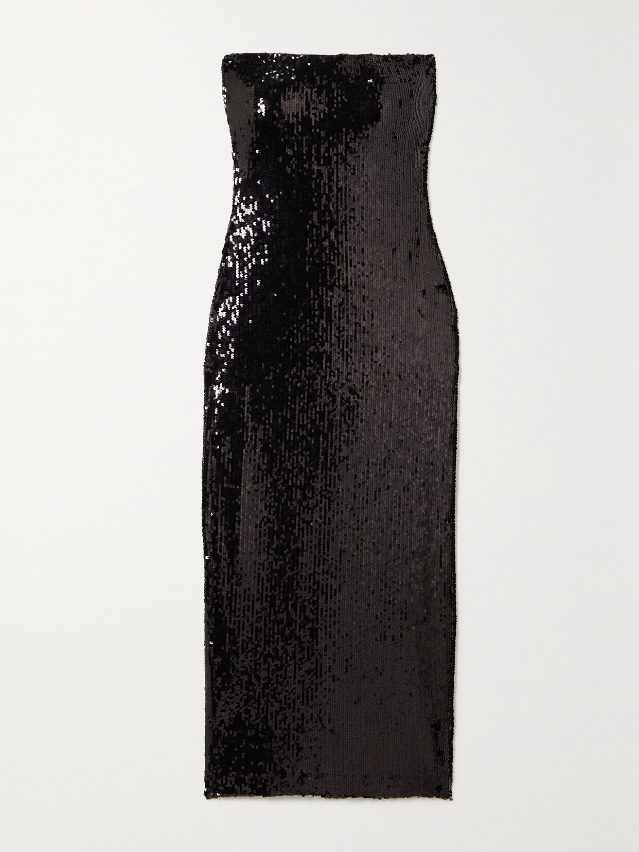 SPRWMN Strapless Sequined Satin Midi Dress