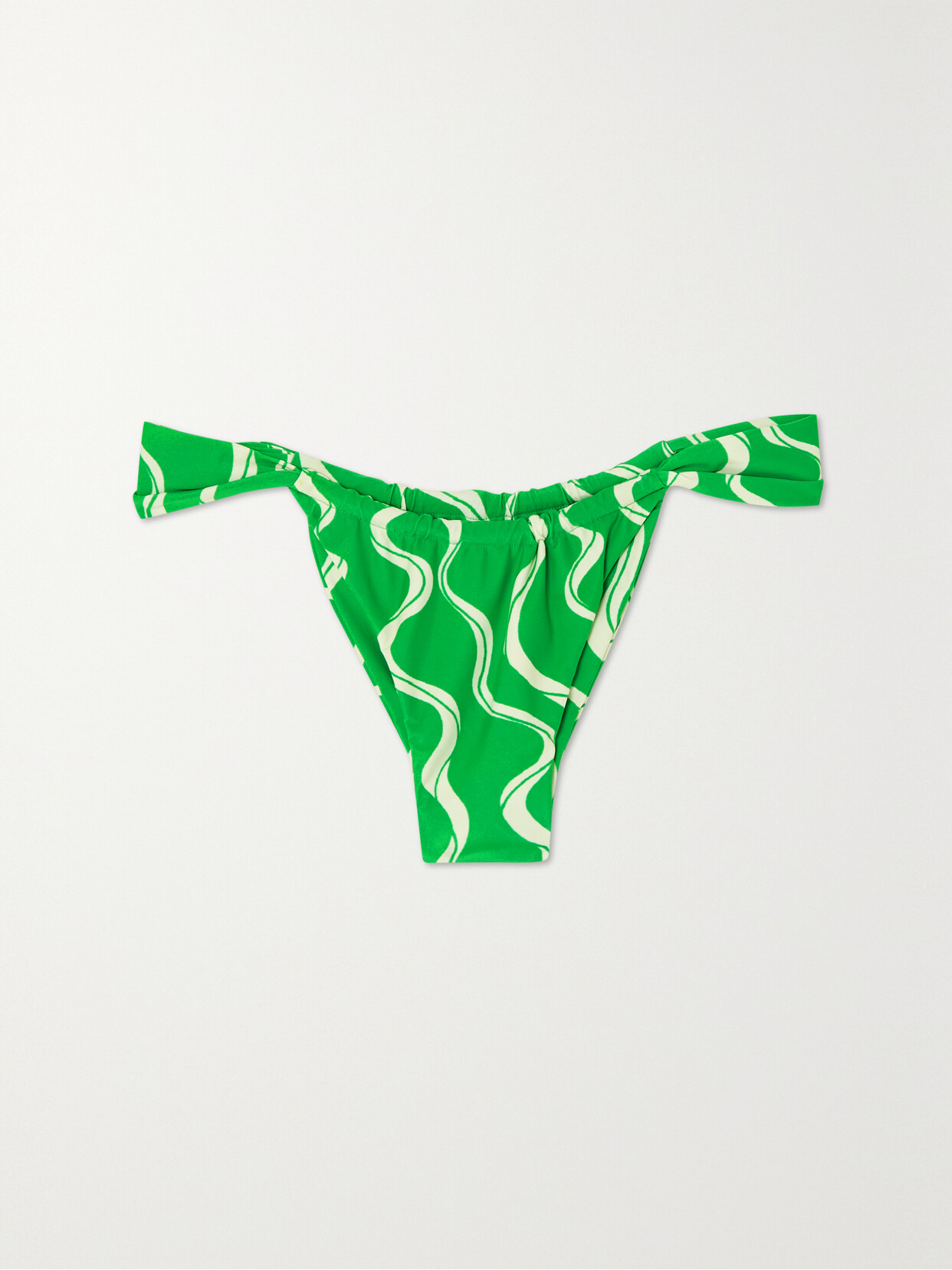 Faithfull The Brand - + Net Sustain Andez Ruched Printed Stretch-econyl Bikini Briefs - Green