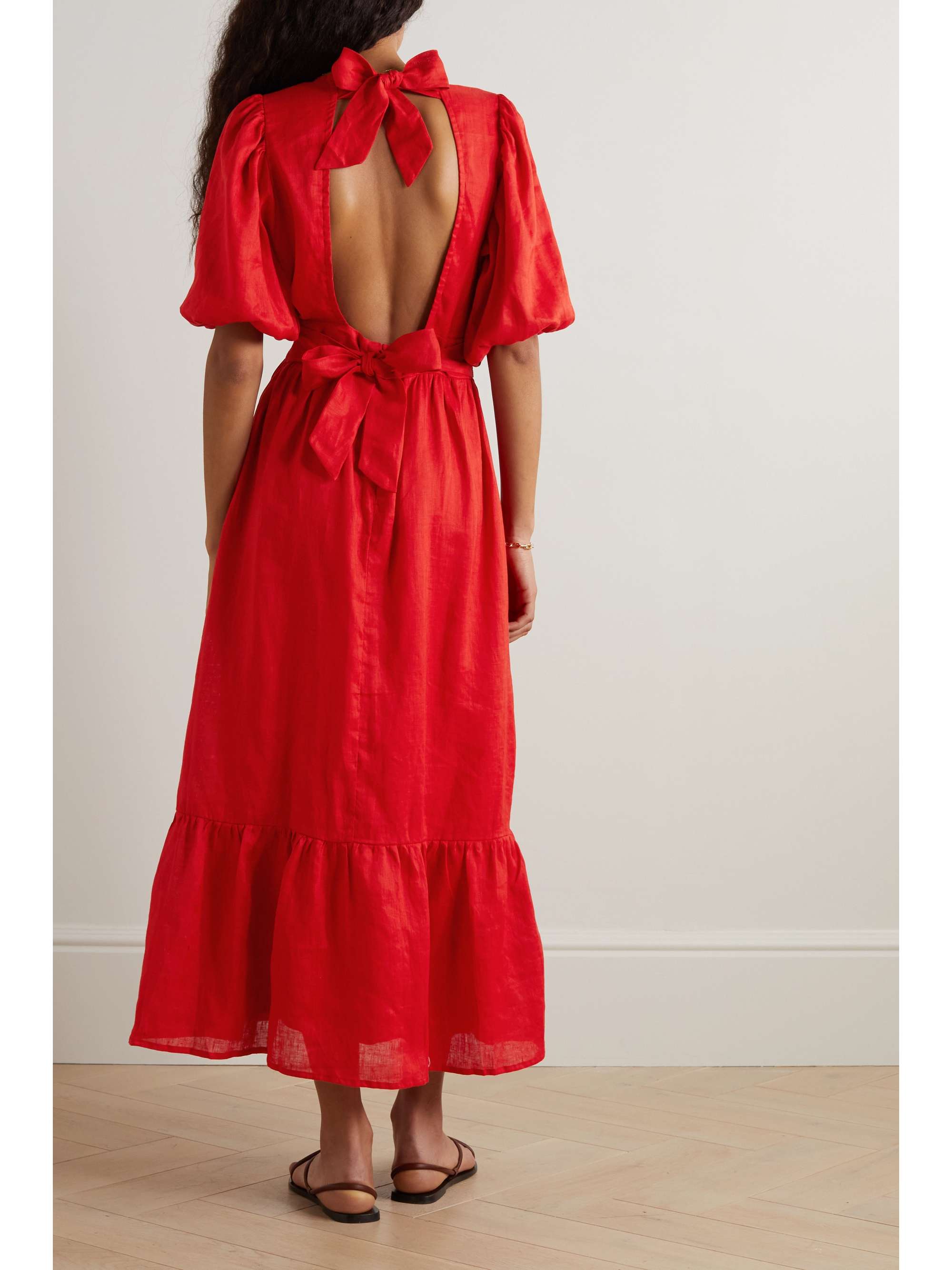 FAITHFULL Romilla open-back linen midi dress