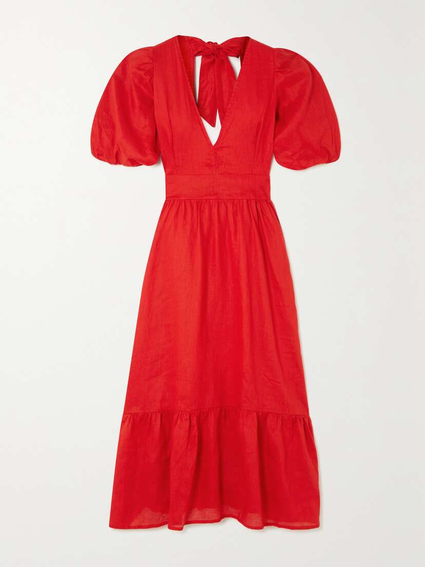 Faithfull Romilla Open-back Linen Midi Dress