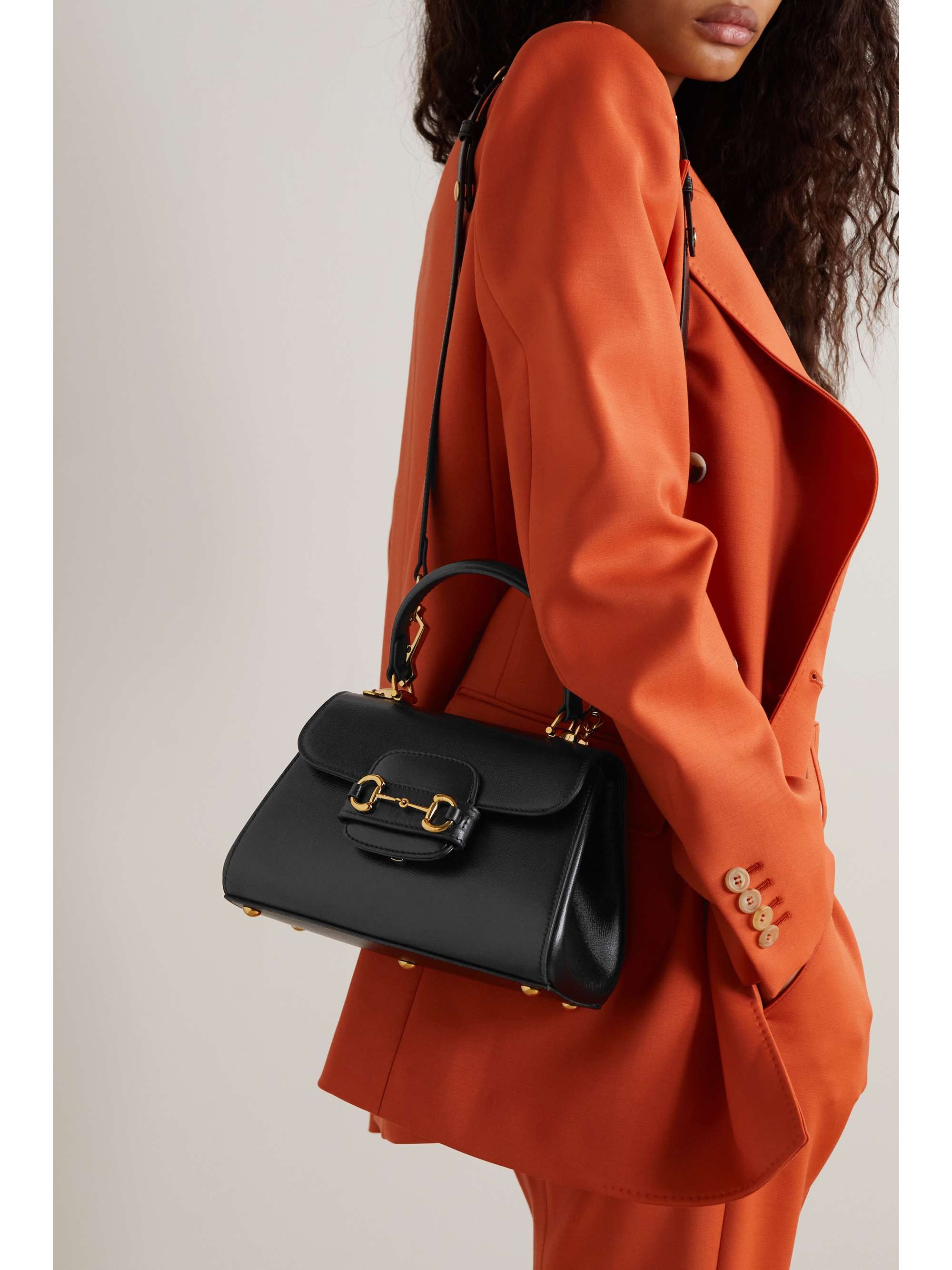 GUCCI Horsebit 1955 textured-leather shoulder bag