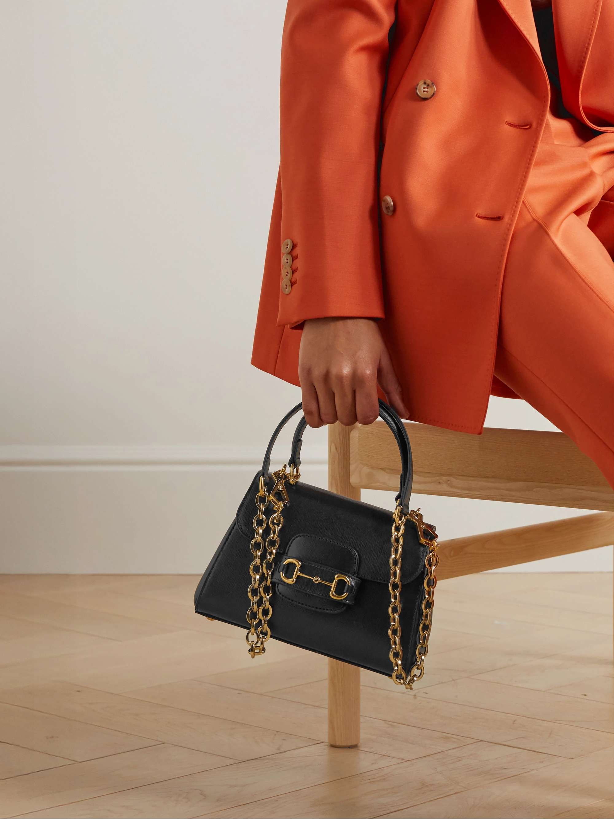 GUCCI Horsebit 1955 texturedleather shoulder bag NETAPORTER