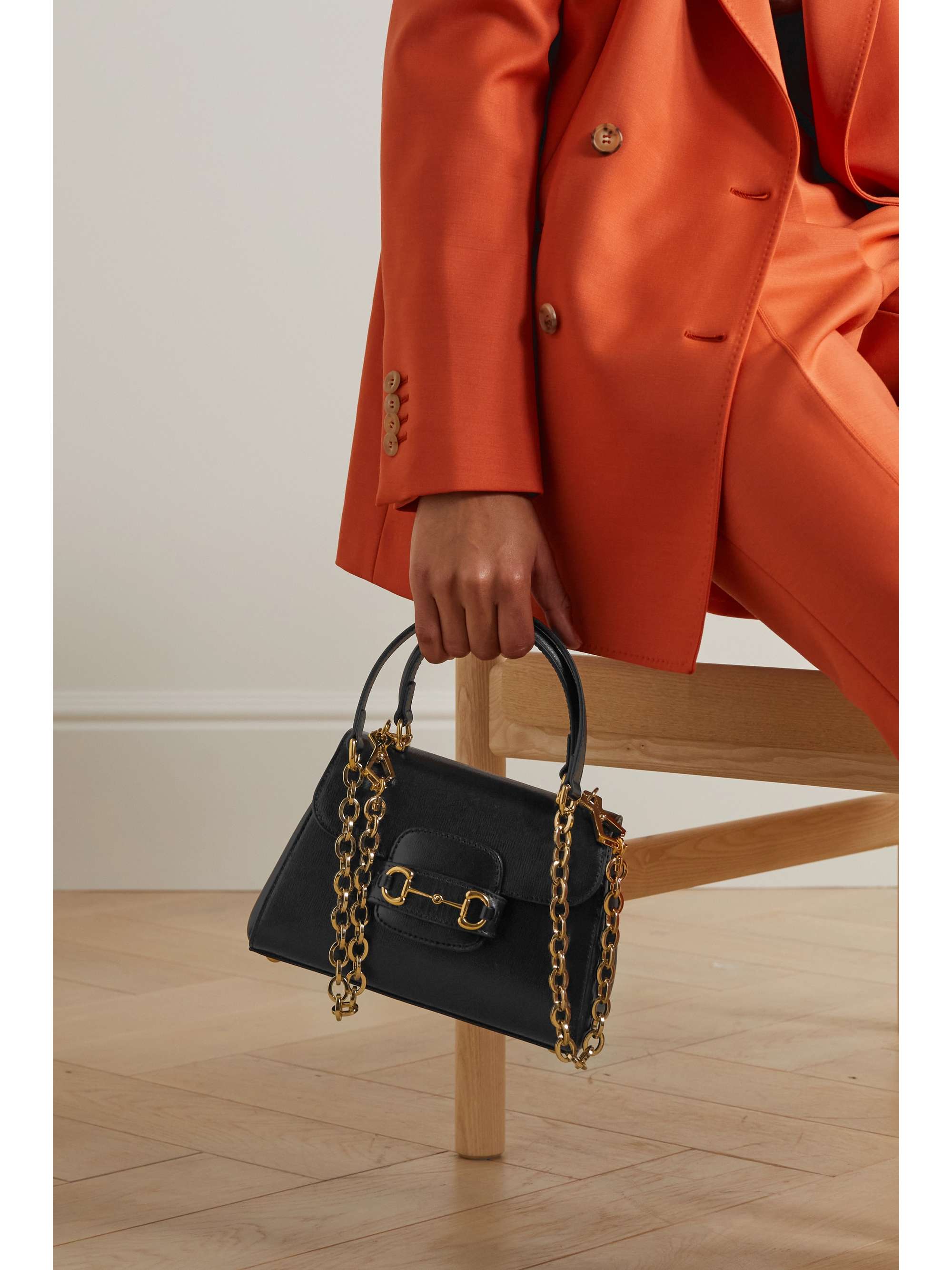 GUCCI Horsebit 1955 textured-leather shoulder bag