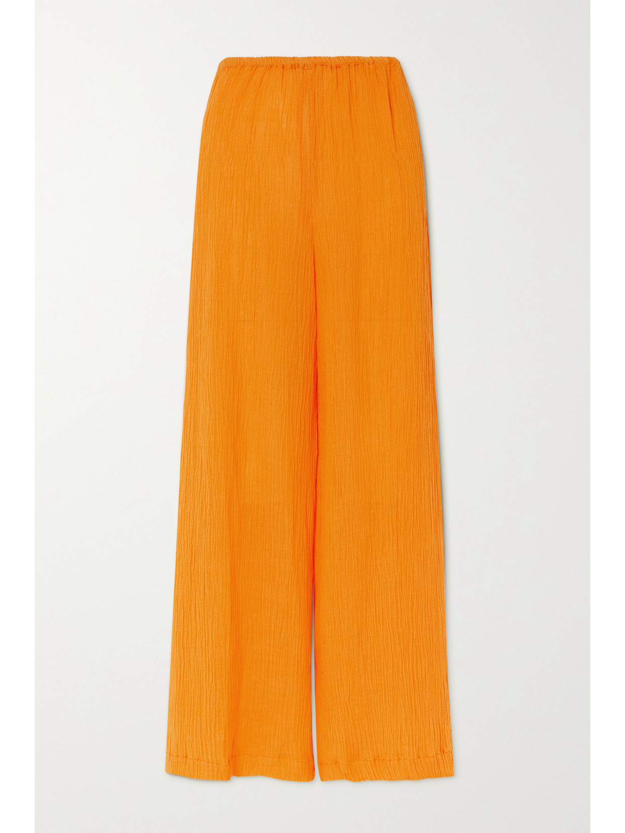 Faithfull The Brand Rupina Flare Leg Crinkle Pants In Orange