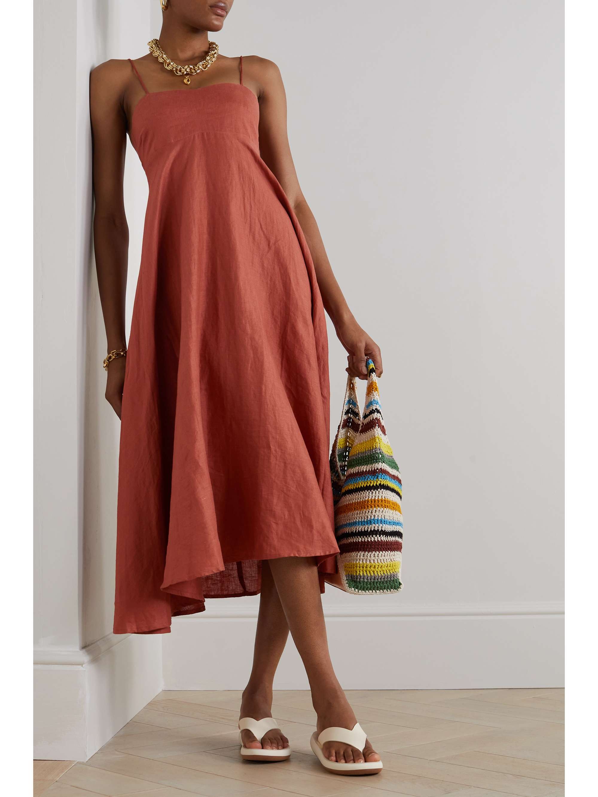 Alexandre linen midi dress