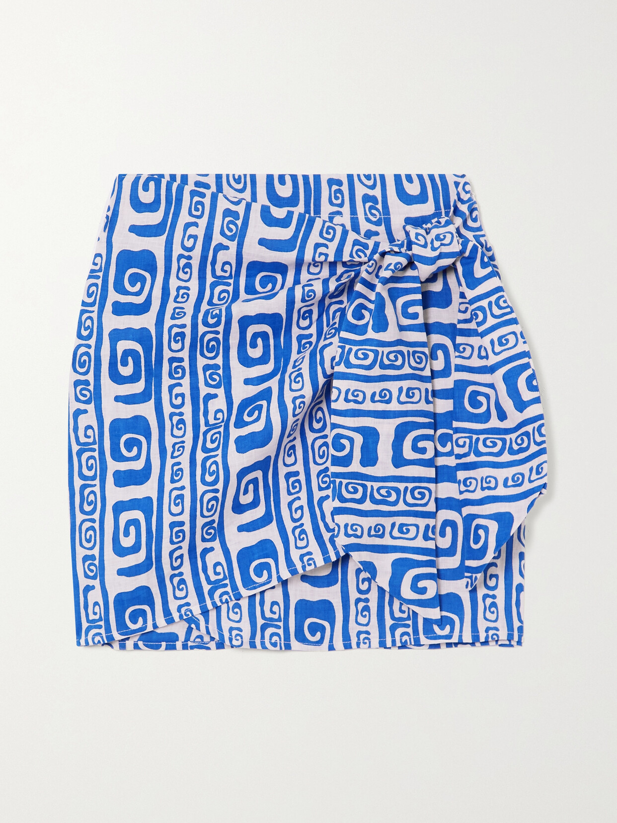 Faithfull The Brand - Costa Mesa Printed Linen Mini Skirt - Blue