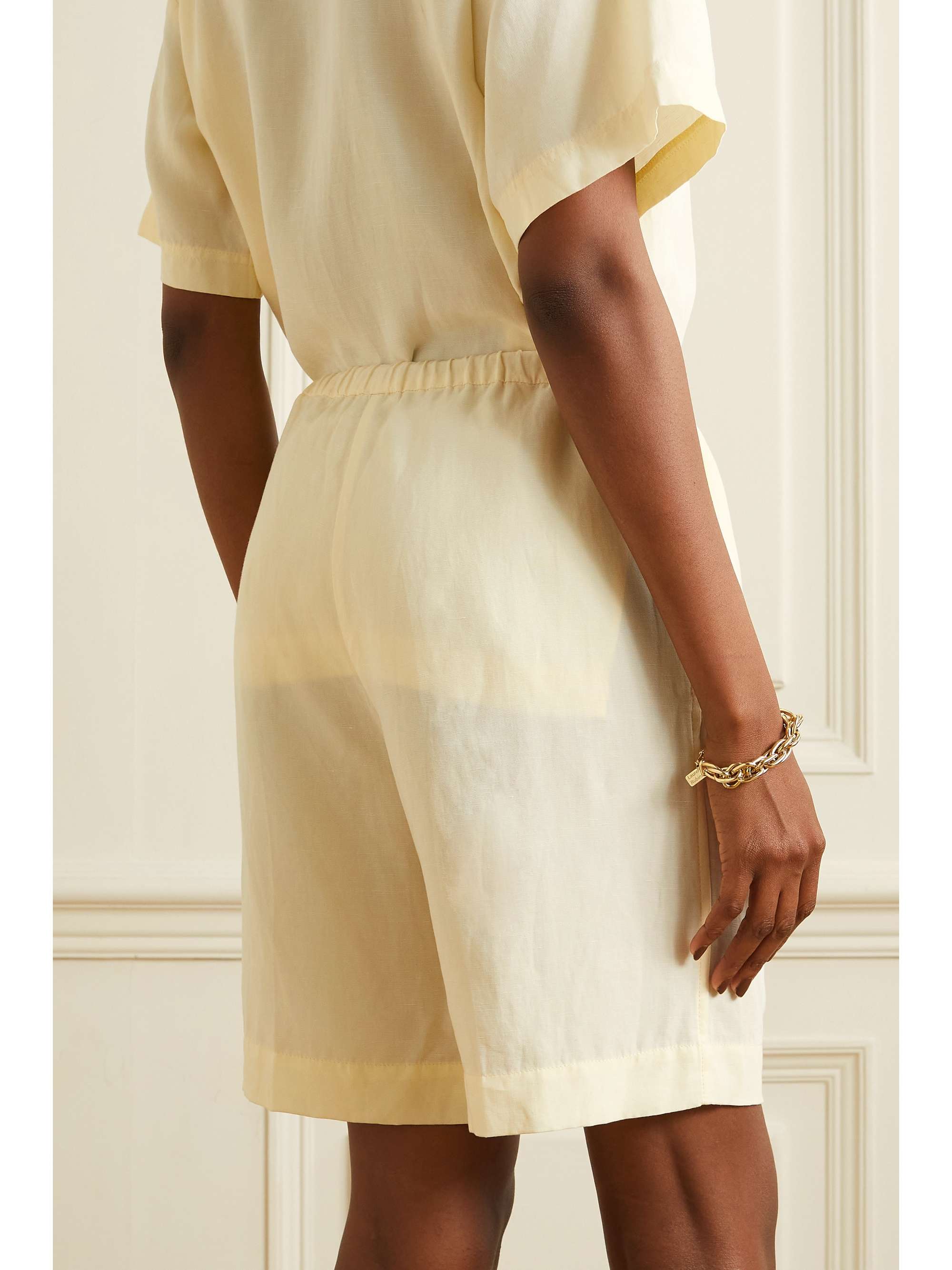TOTEME Lyocell and linen-blend shorts