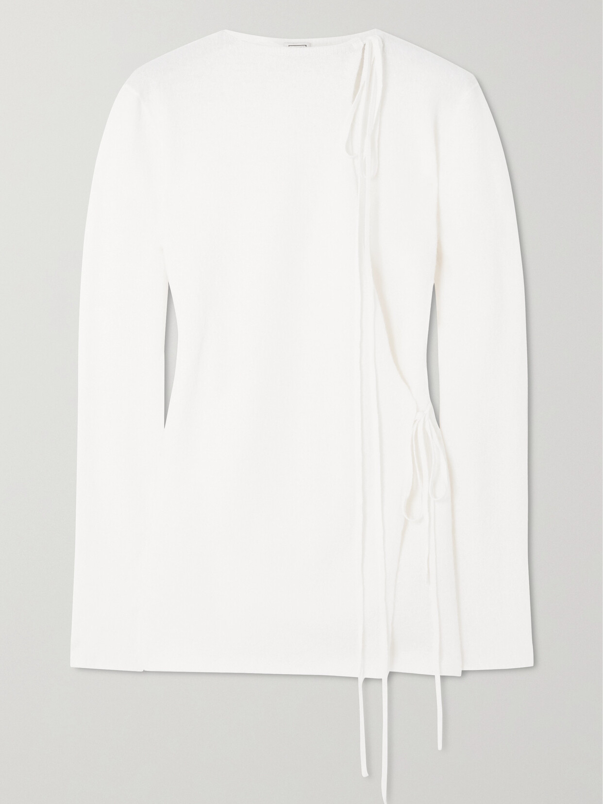 TOTEME - Tie-detailed Wool Wrap Cardigan - Off-white