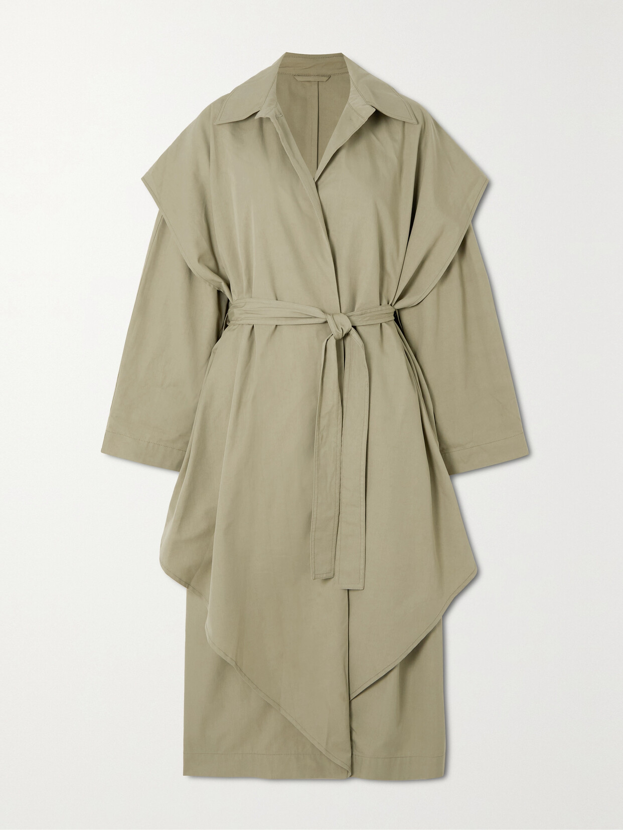 TOTÊME BELTED LAYERED ORGANIC COTTON AND CUPRO-BLEND TRENCH COAT