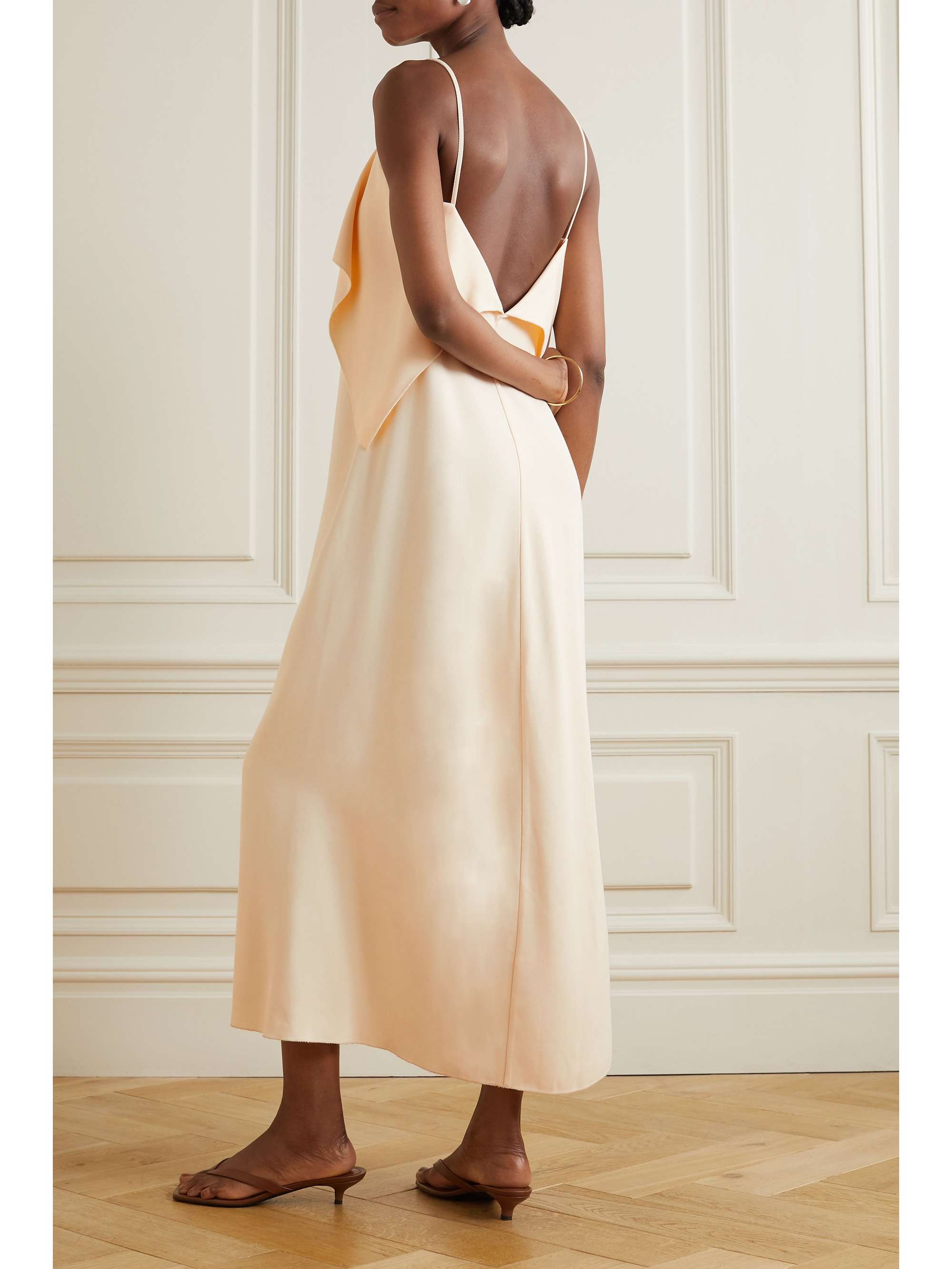 TOTEME Open-back draped twill maxi dress