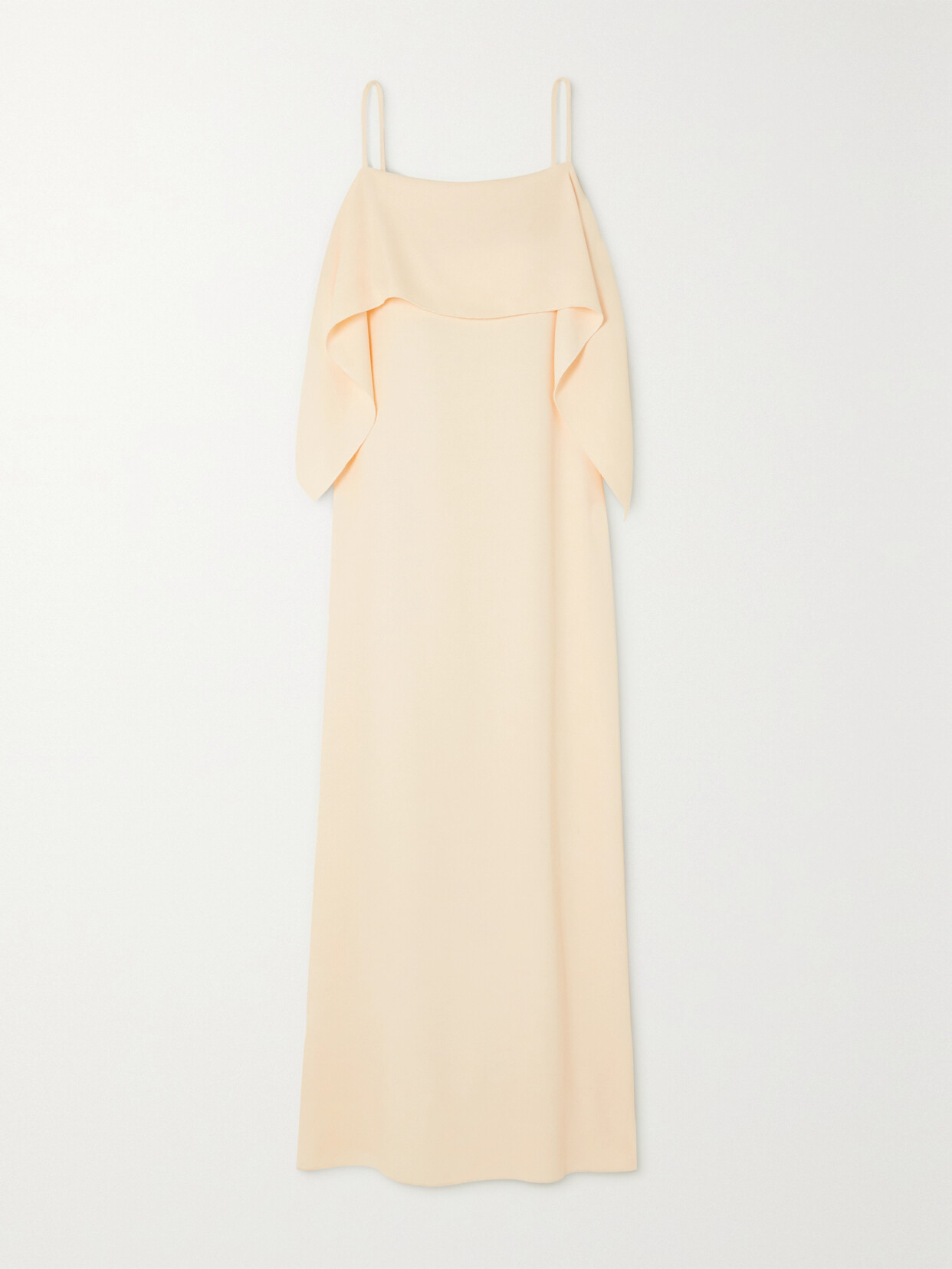 TOTÊME OPEN-BACK DRAPED TWILL MAXI DRESS