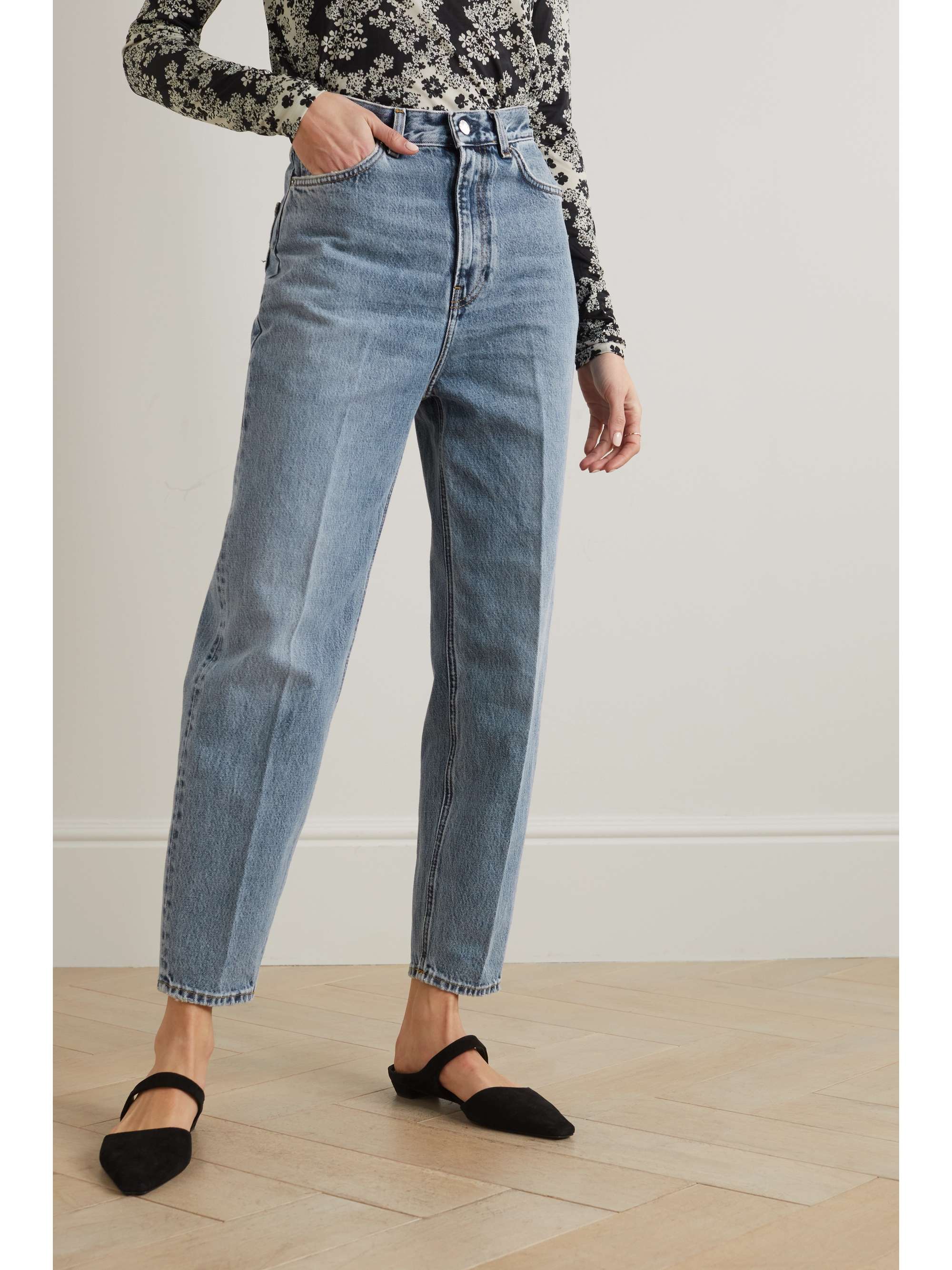 TOTEME + NET SUSTAIN high-rise tapered organic jeans | NET-A-PORTER