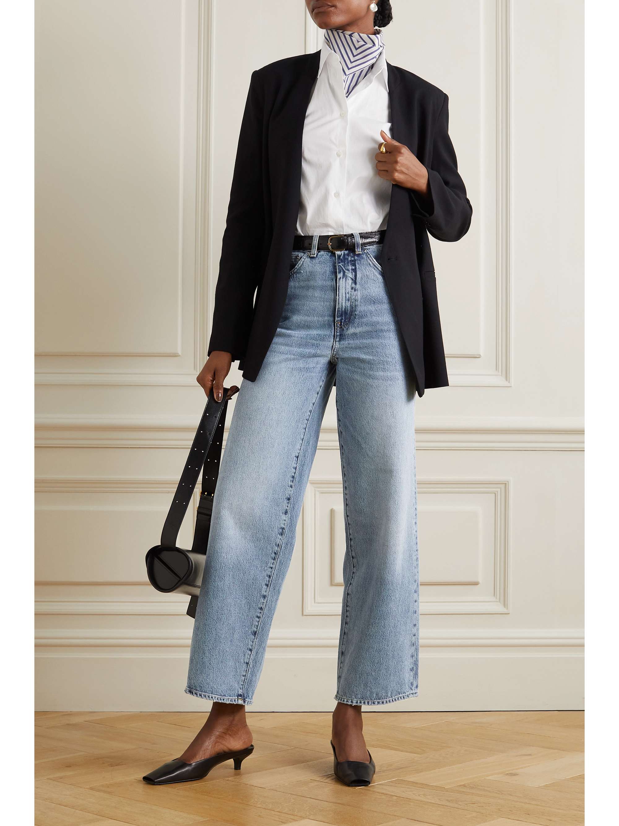 TOTEME High-rise flared organic jeans