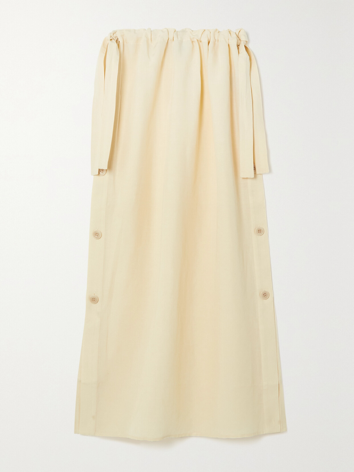 TOTEME - Button-detailed Tencel Lyocell And Linen-blend Midi Skirt - Cream