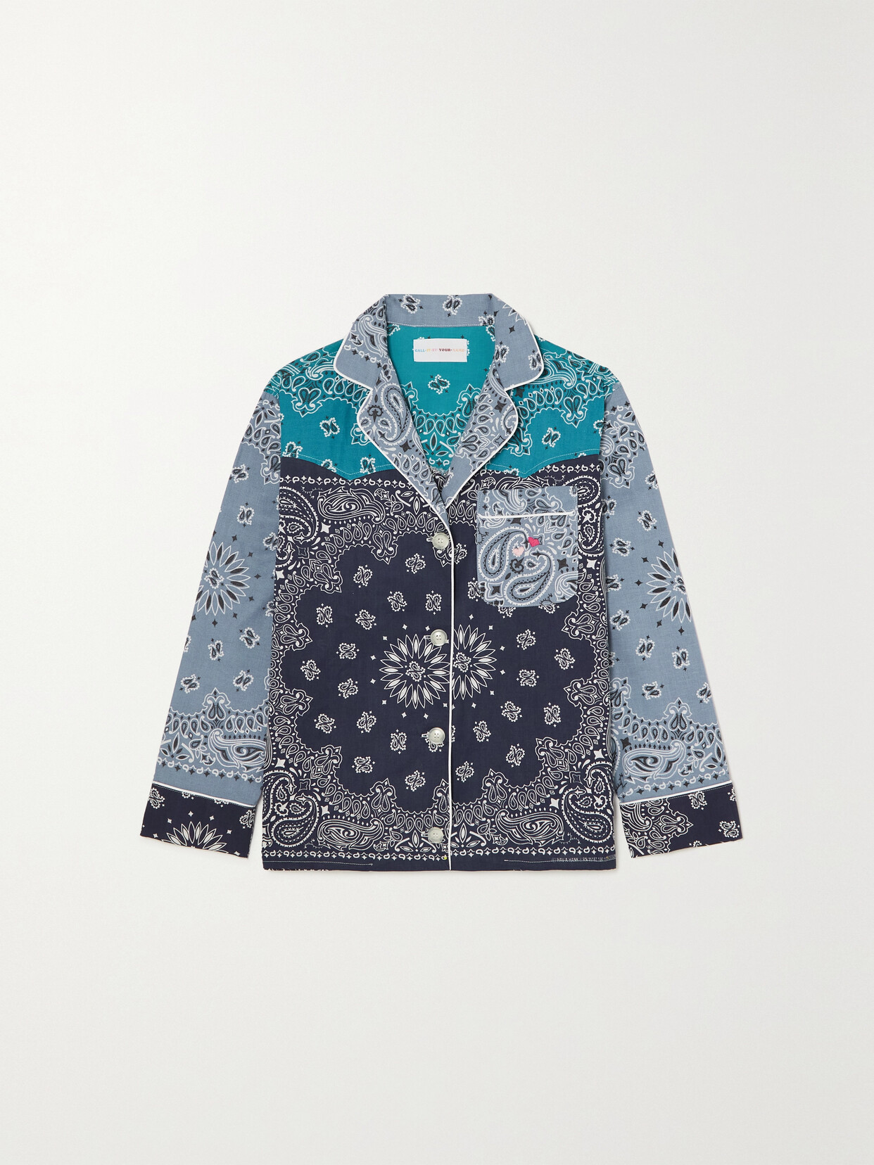 CALL IT BY YOUR NAME - Patchwork Paisley-print Cotton-poplin Shirt - Blue