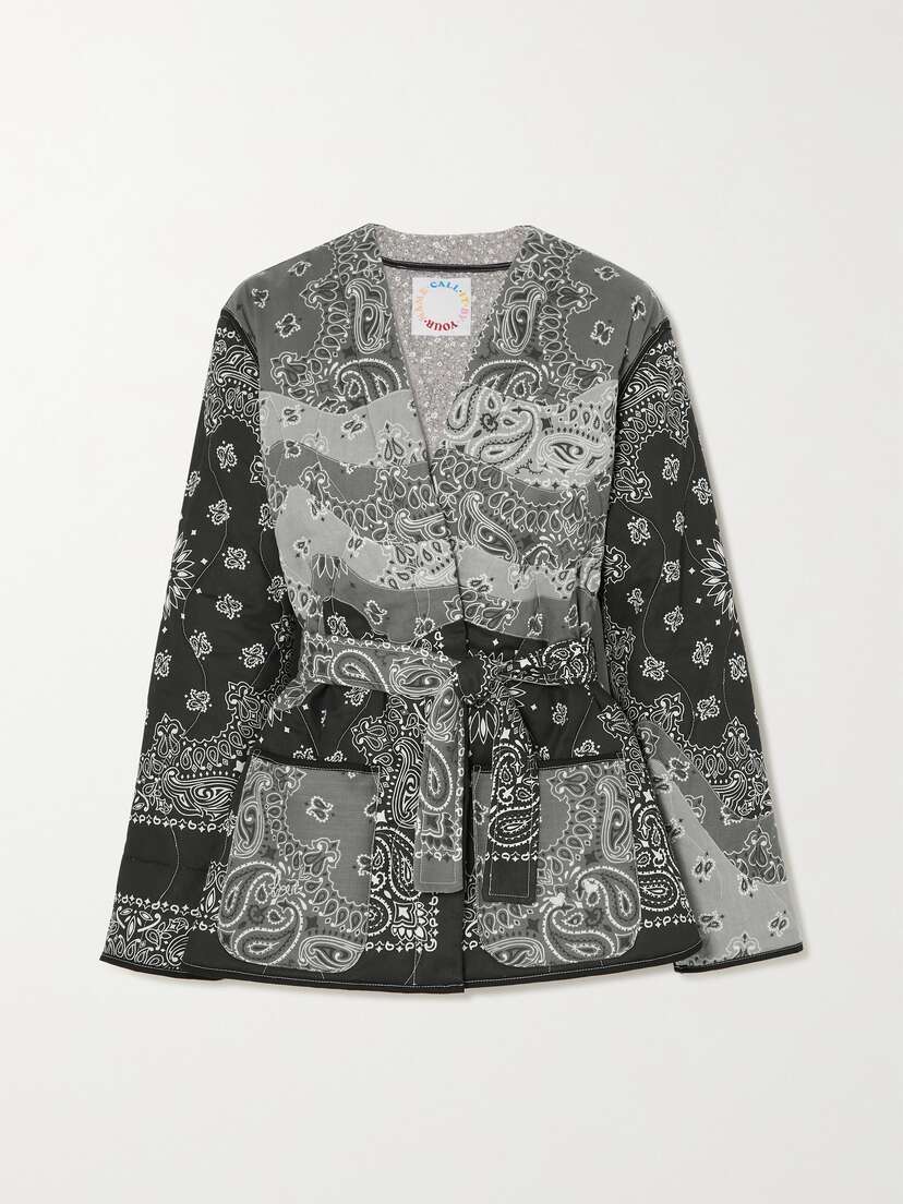CALL IT BY YOUR NAME Belted Patchwork Paisley-print Cotton-poplin Jacket