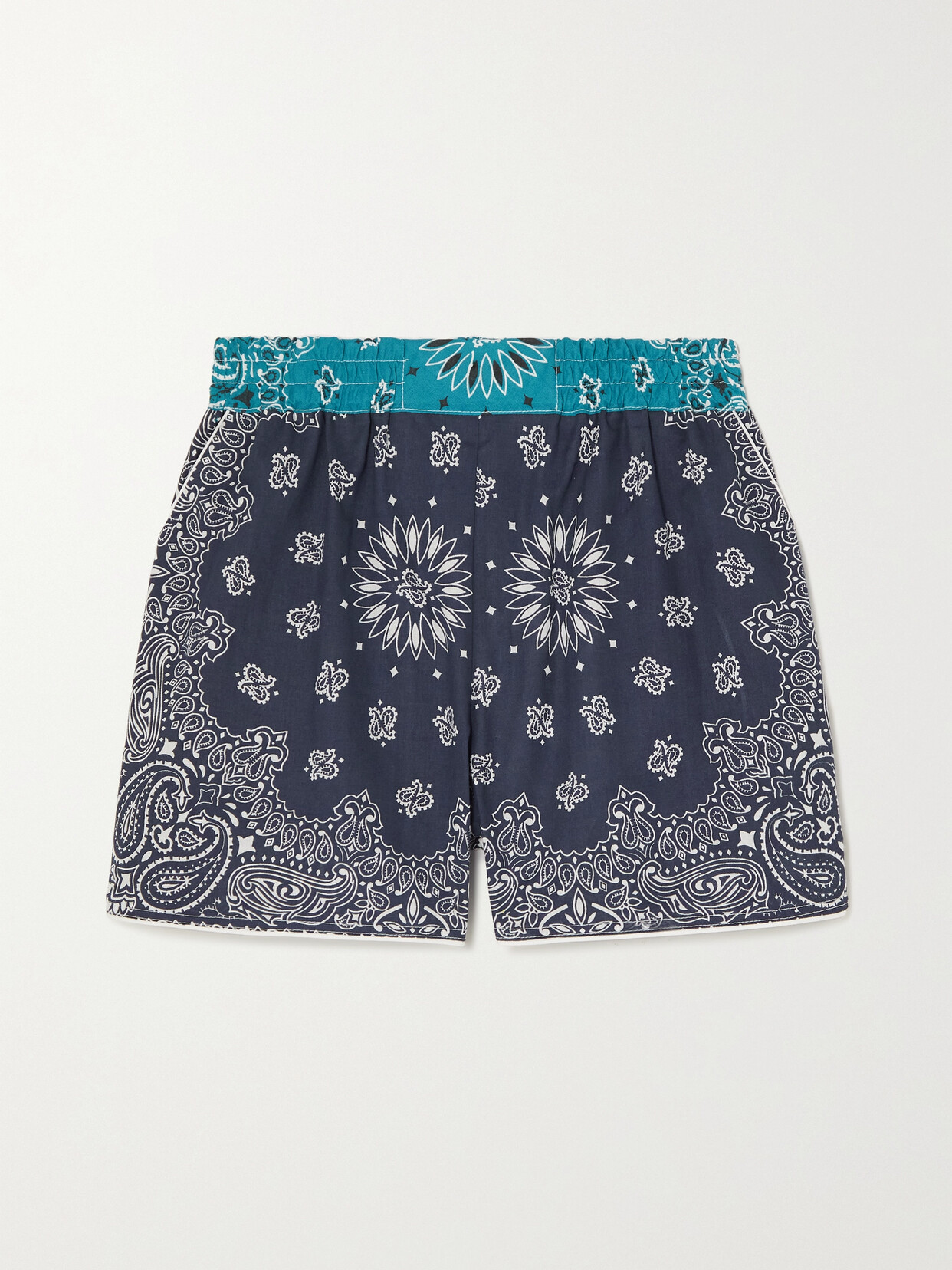 CALL IT BY YOUR NAME - Patchwork Paisley-print Cotton-poplin Shorts - Blue