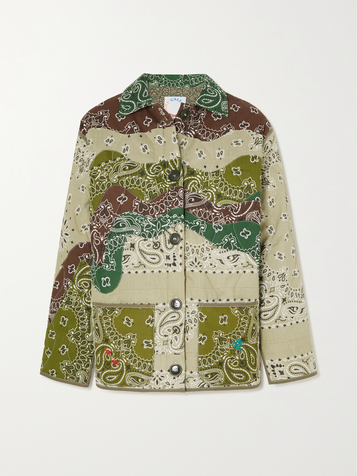 CALL IT BY YOUR NAME - Patchwork Paisley-print Cotton-poplin Jacket - Green