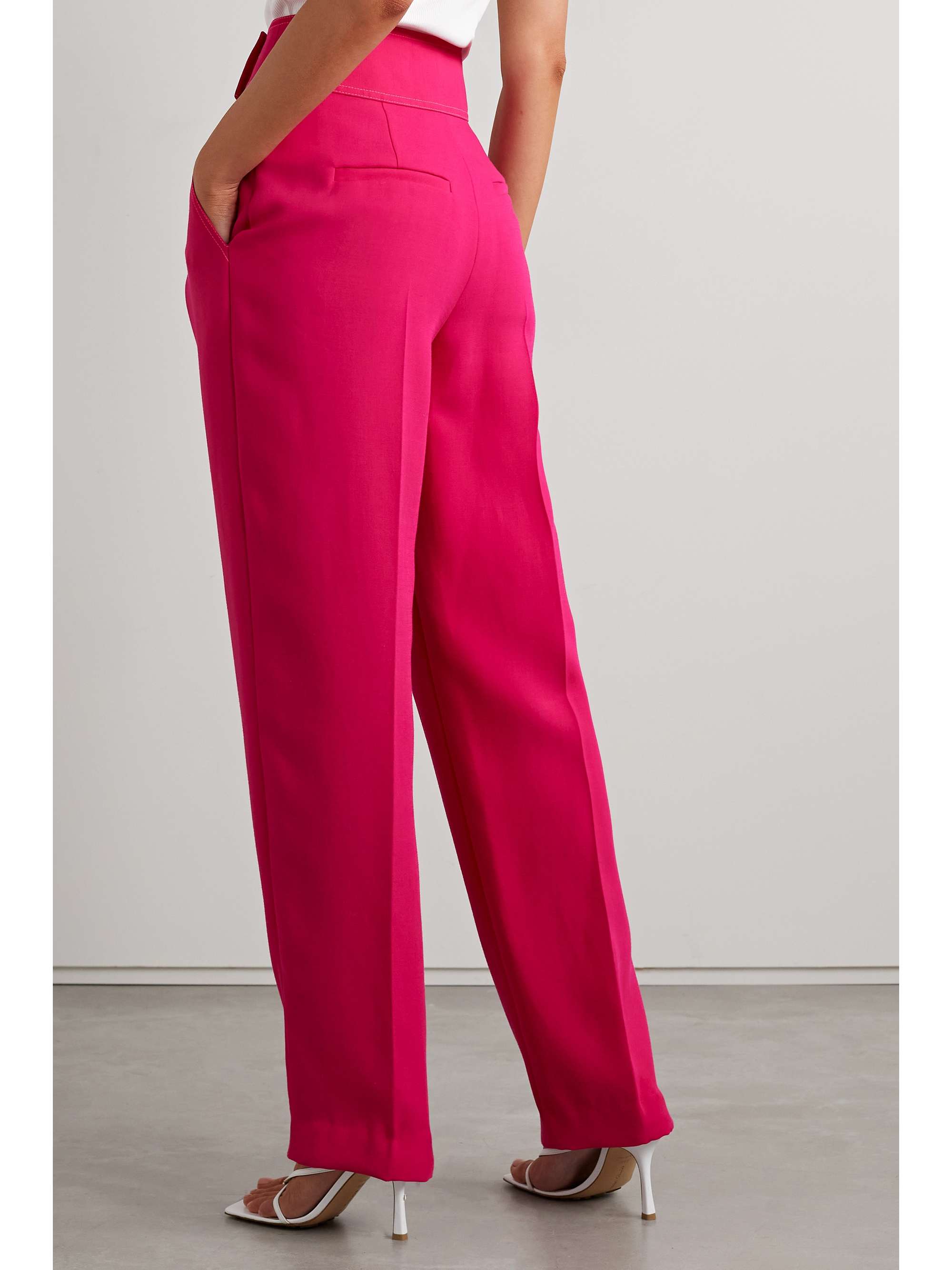 CHRISTOPHER JOHN ROGERS Pleated wool tapered pants