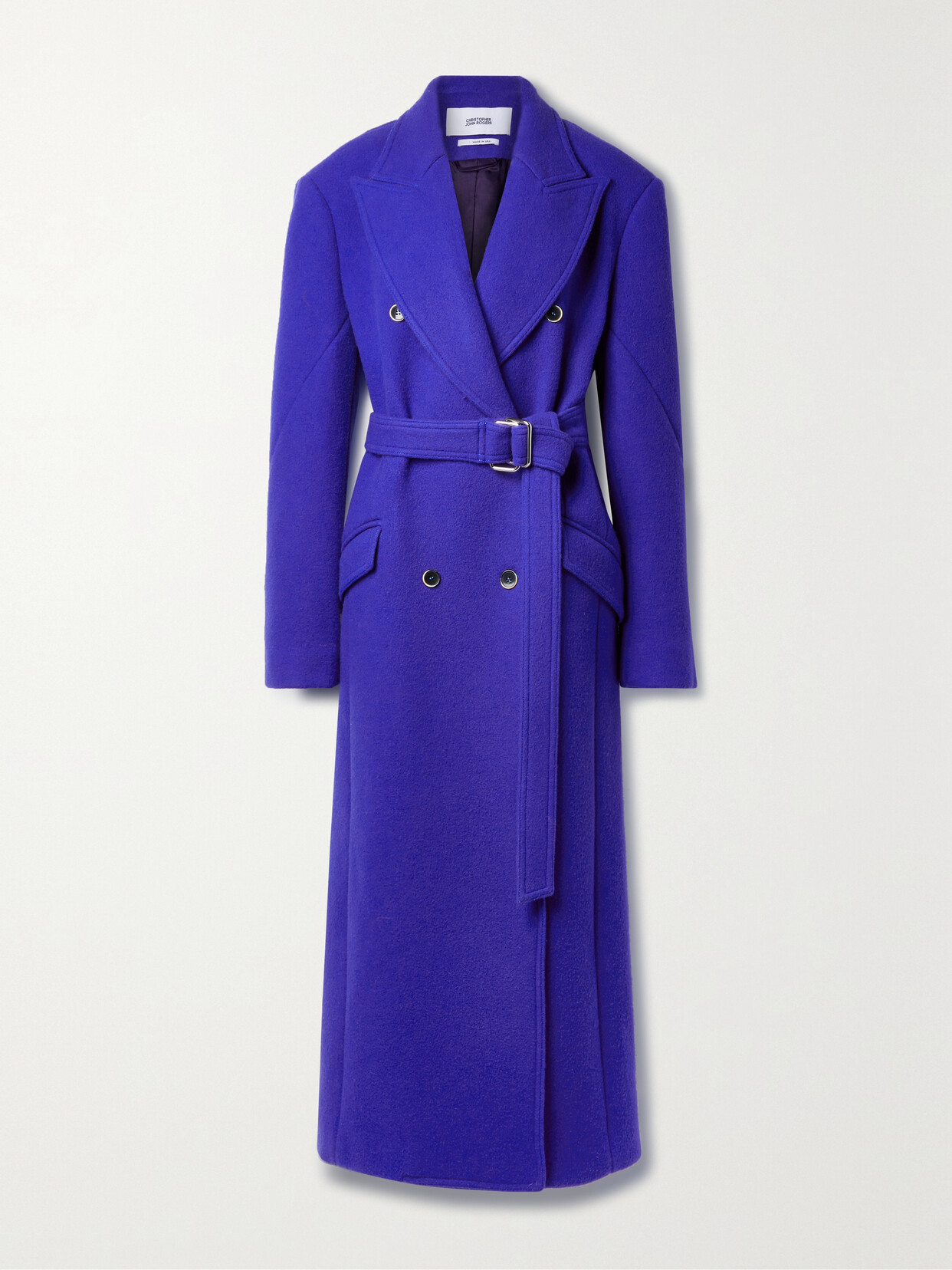 Christopher John Rogers - Belted Felt Coat - Blue