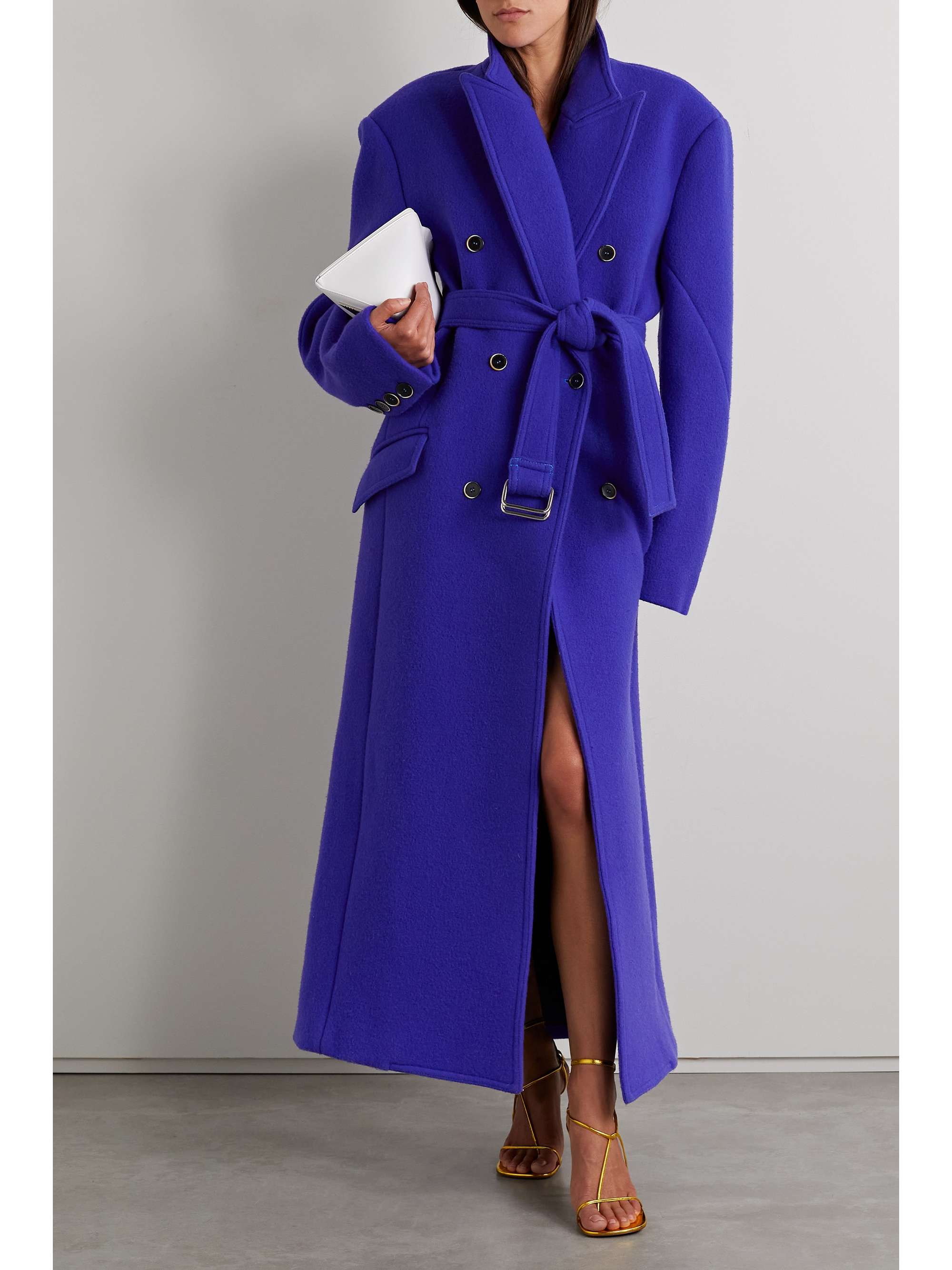 Royal Blue Robe Wrap Coat - Women - Ready-to-Wear