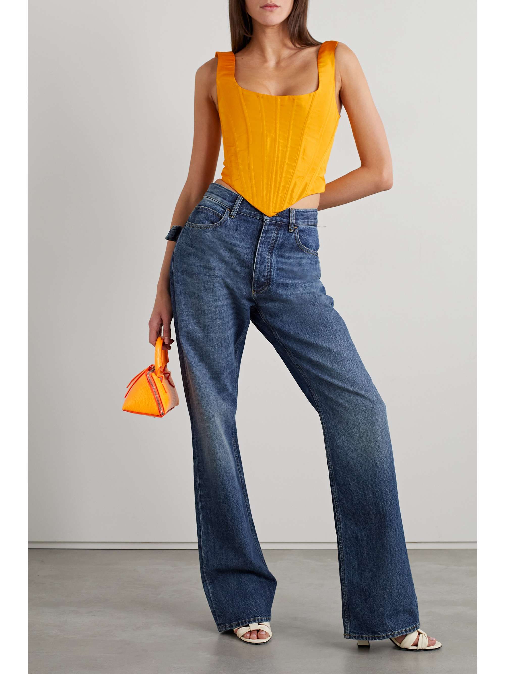 CHRISTOPHER JOHN ROGERS Silk-faille bustier top